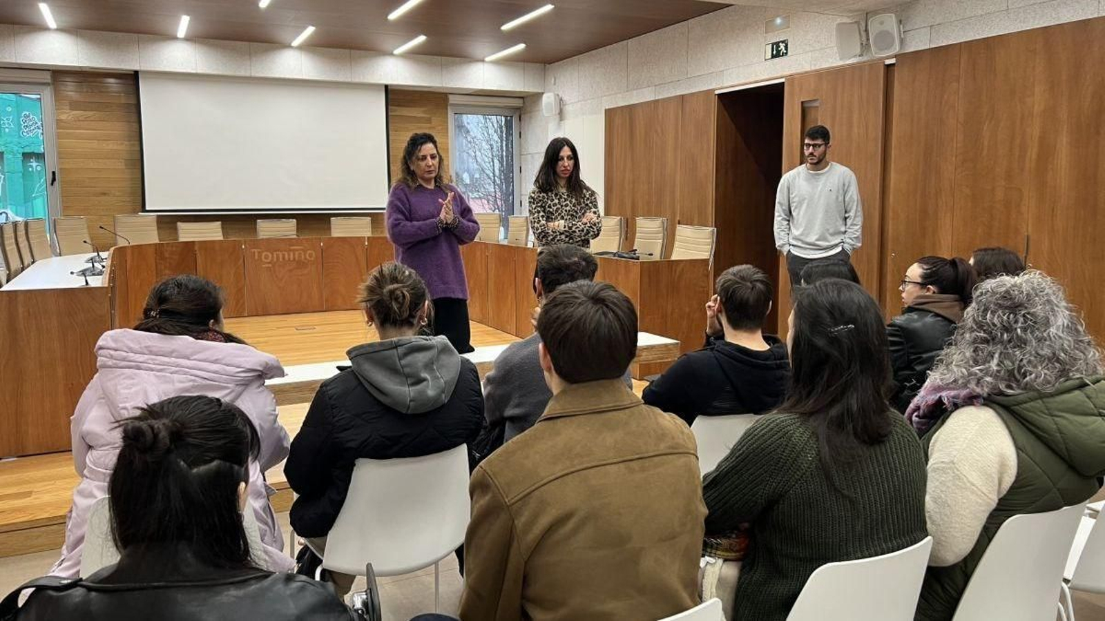 Un momento de la presentación en Tomiño.