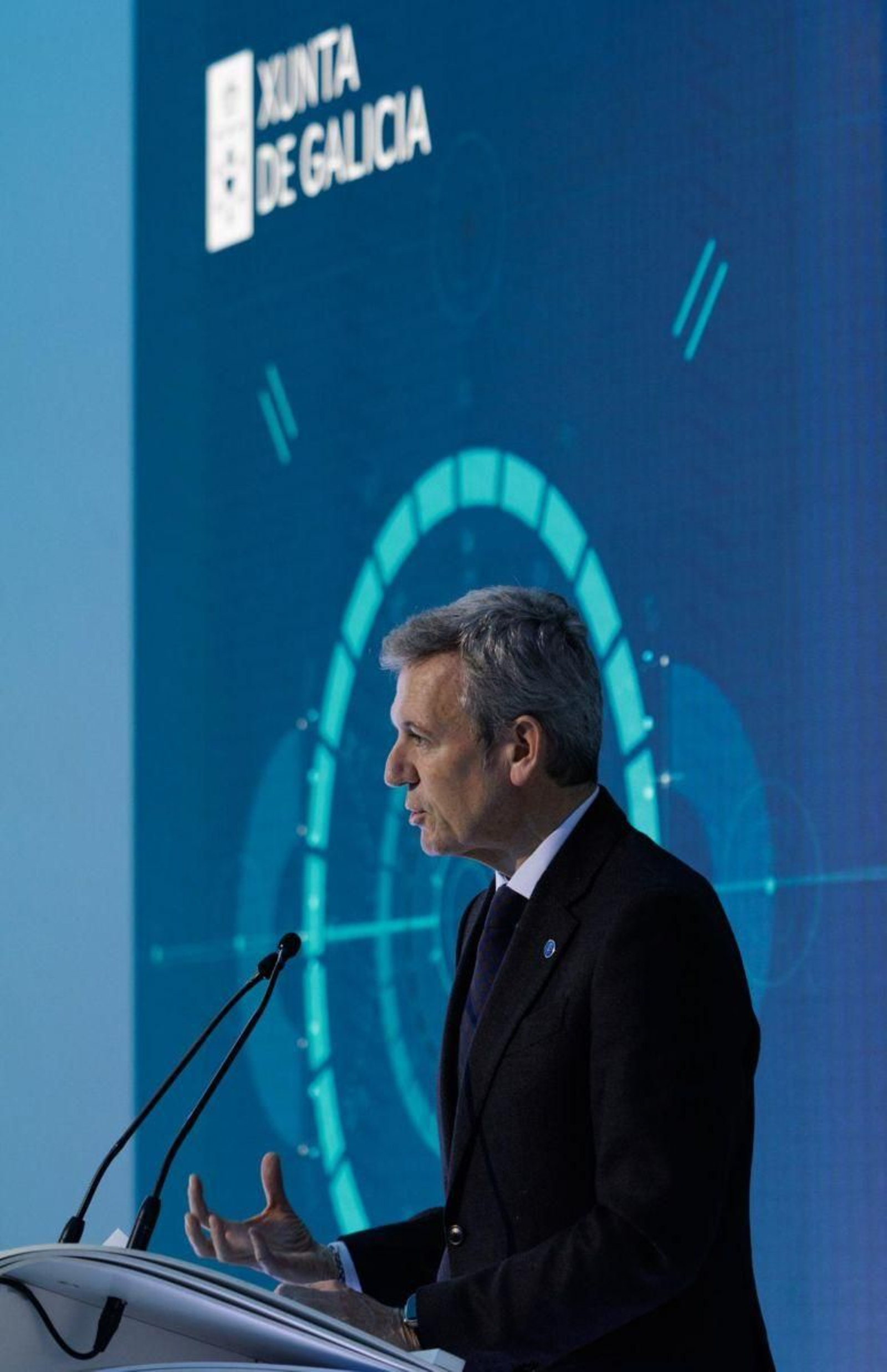 Alfonso Rueda, en la presentación de este jueves.