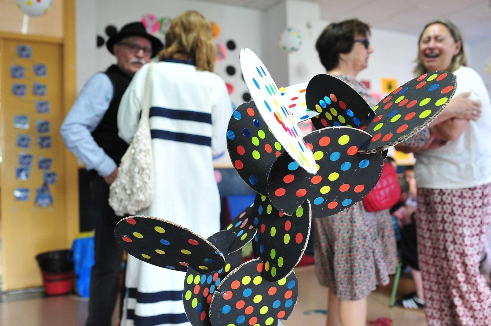 Una de las obras en las aulas convertidas en museo.