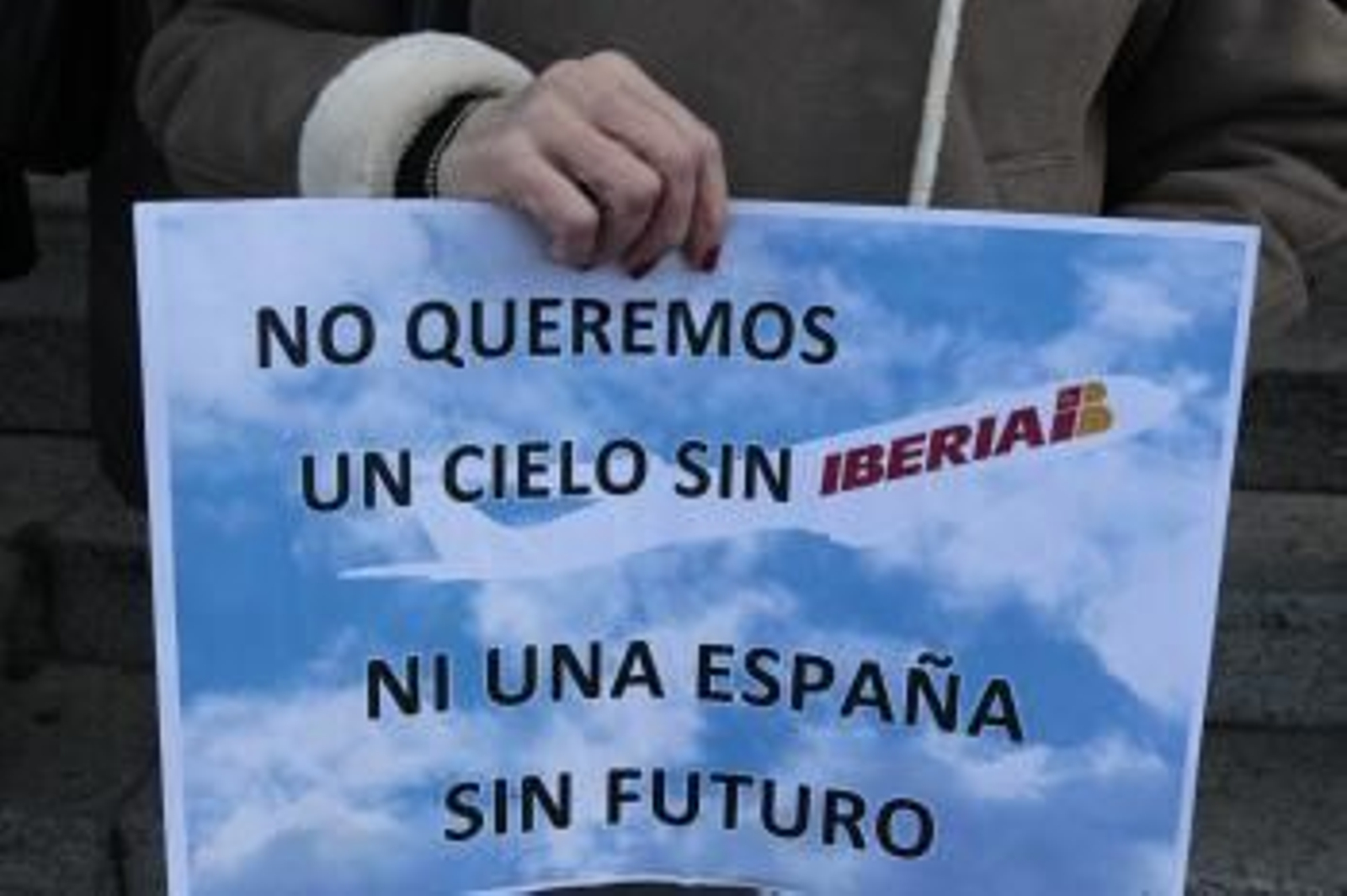 Concentración de trabajadores de Iberia.