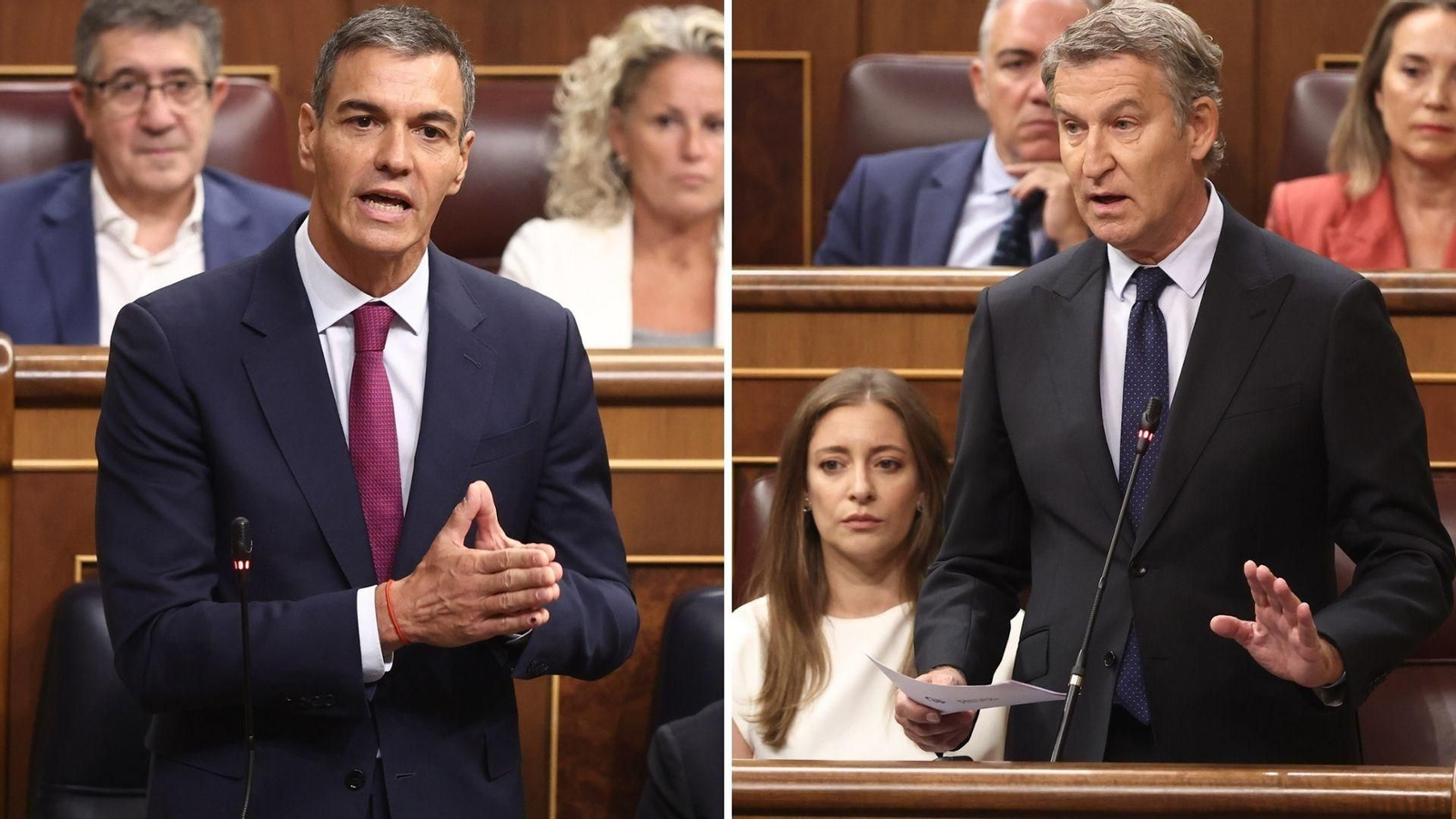 Sánchez y Feijóo se miden en el Congreso.