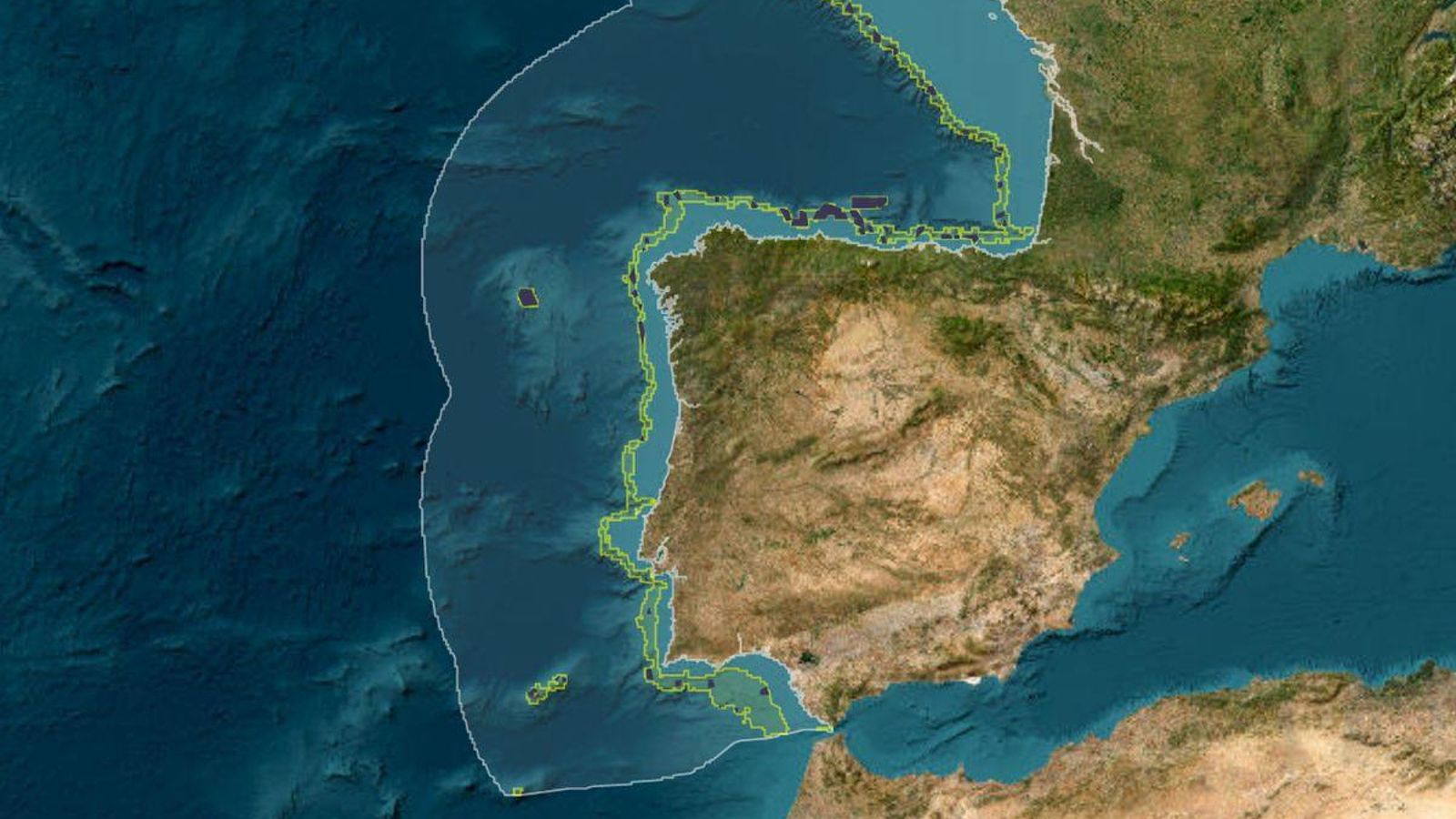 En amarillo, la zona de cantil donde se encuentran los ecosistemas vulnerables, y en negro los nuevos cierres.