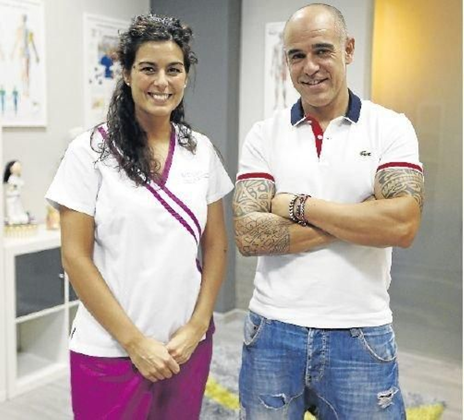 Xiana Golpe y Emilio Pereira, en la clínica que la primera posee en Ourense.