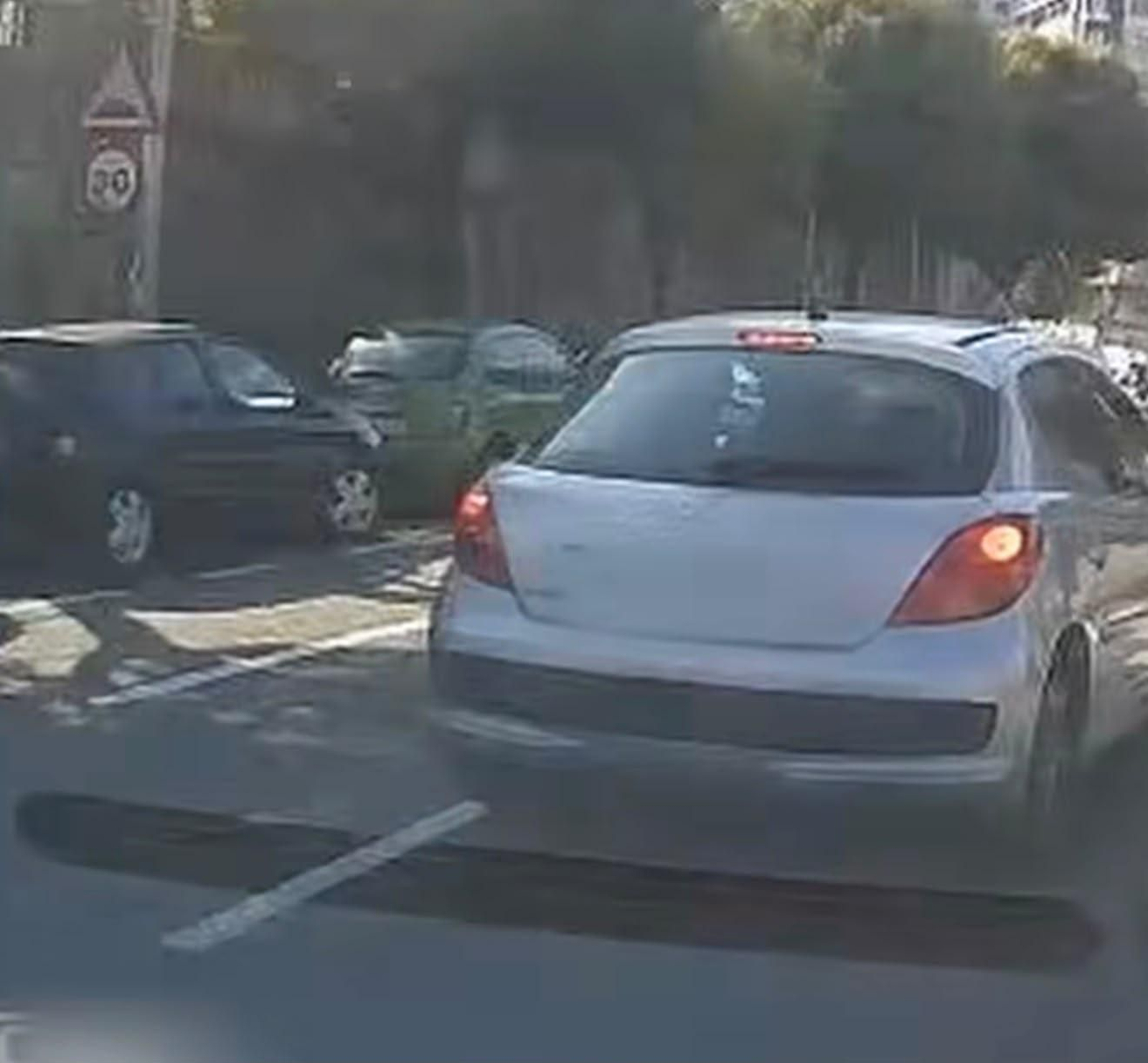 Un fragmento del vídeo al salir de la rotonda de Plaza de España, en Vigo