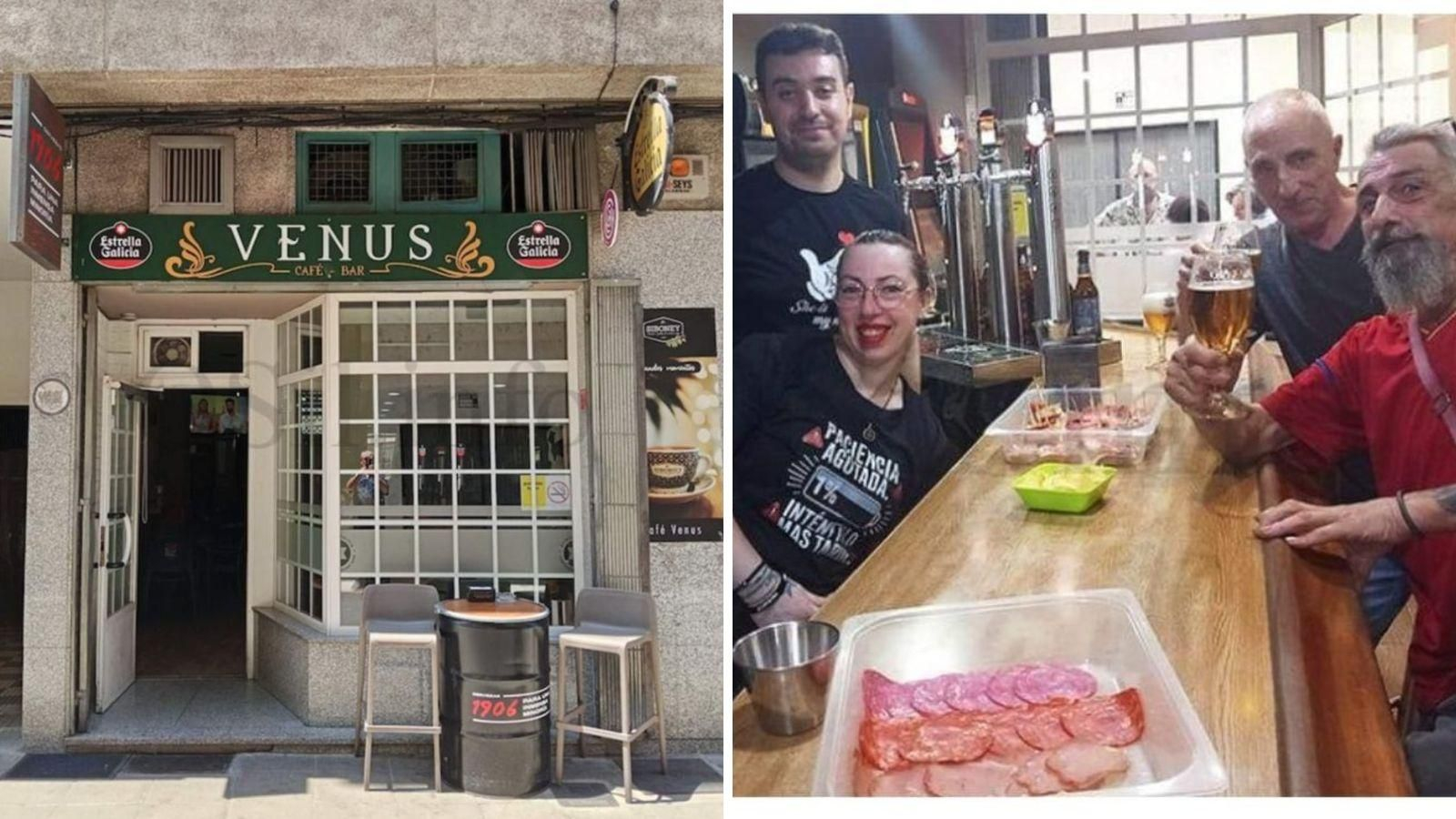 Fachada de del local. Diego y Verónica, los gerentes, en un momento de la inauguración.