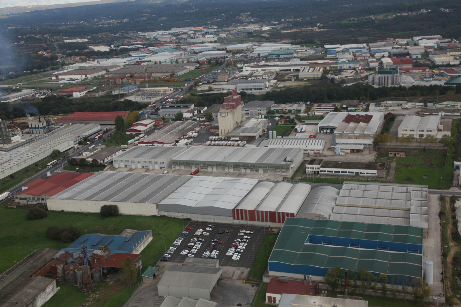 Vista aérea del polígono de San Cibrao das Viñas.