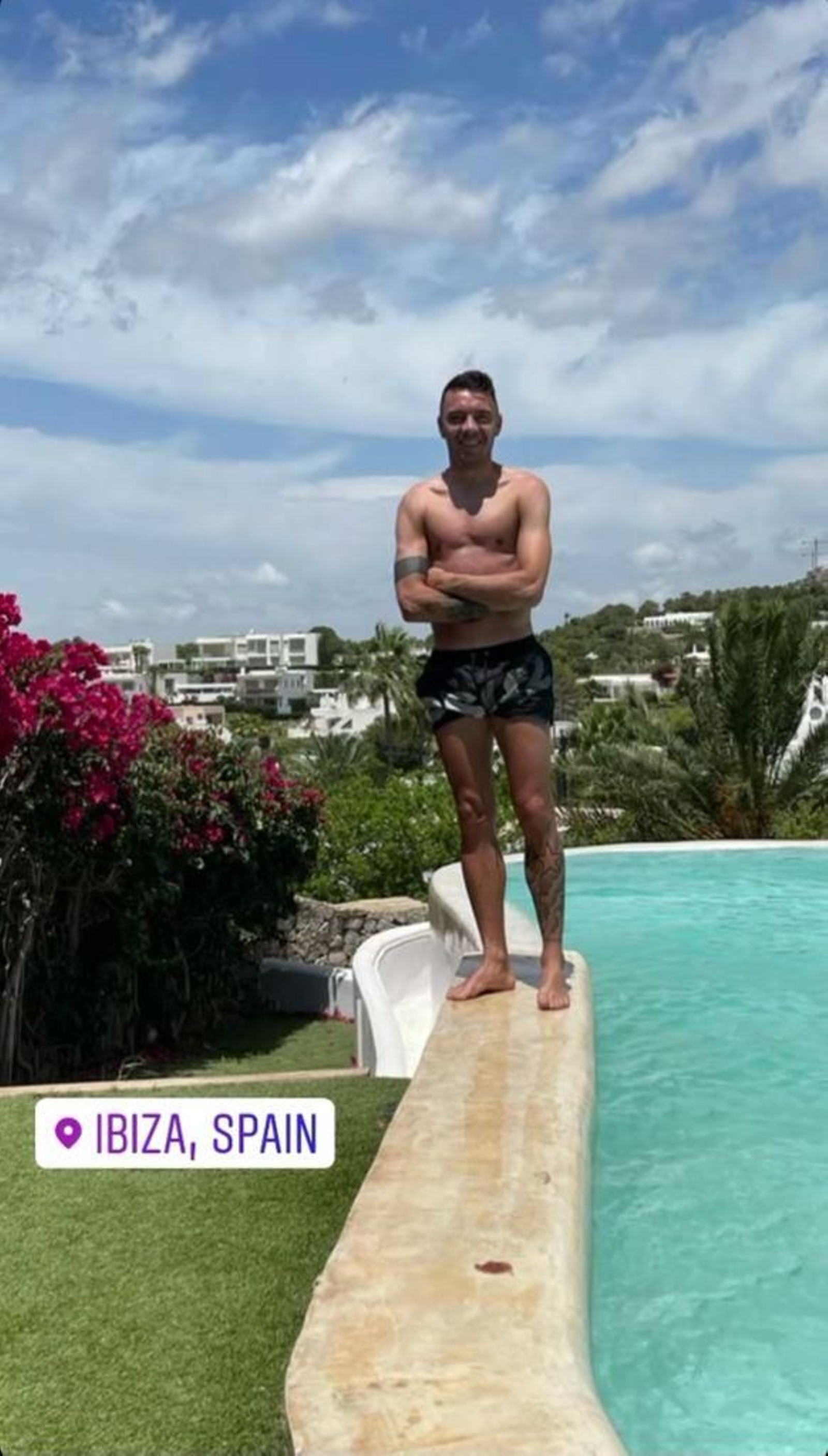 Aspas, este domingo, de vacaciones en Ibiza. // @i.aspas10