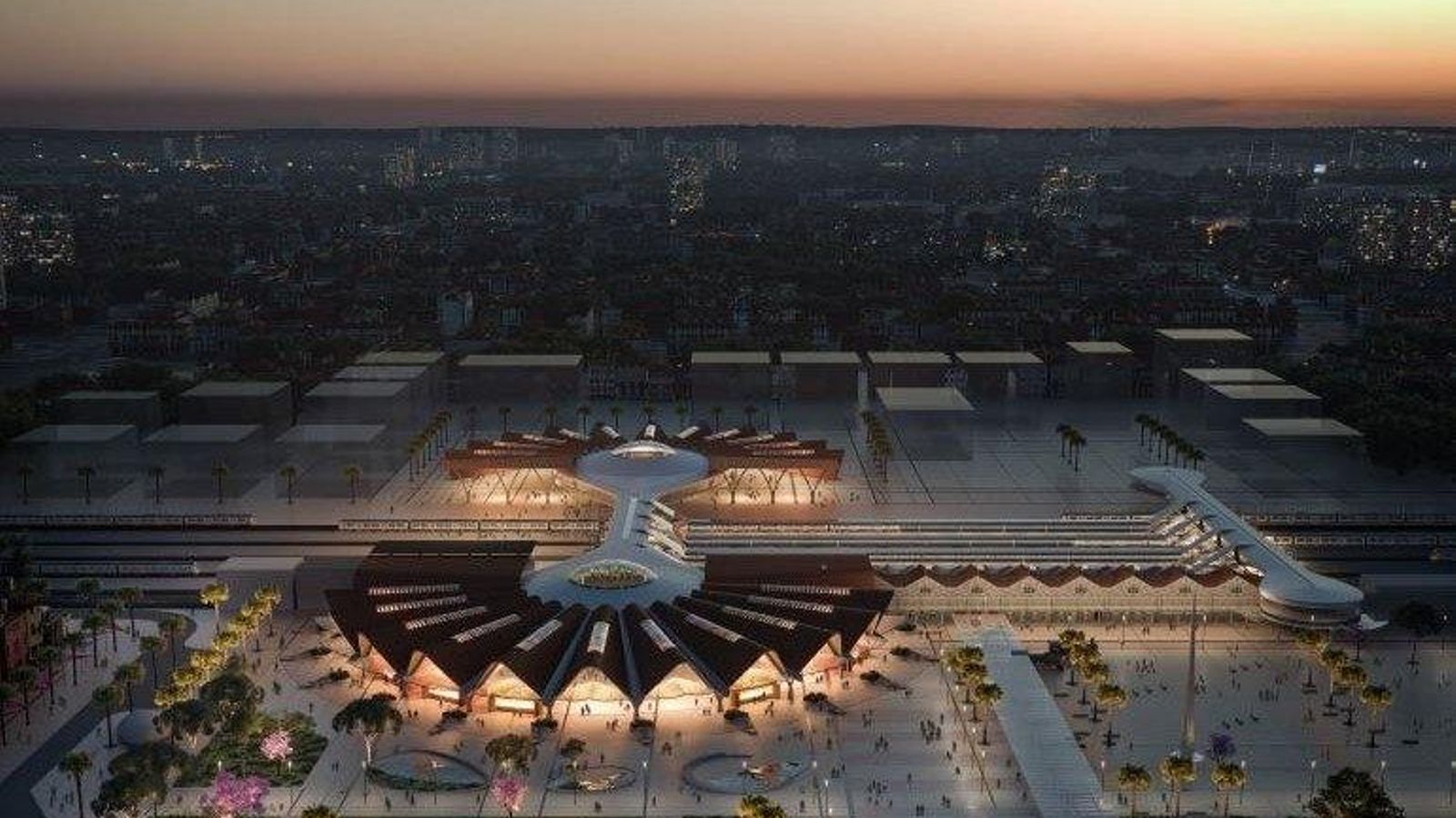 Imagen aérea de la futura estación de Nairobi