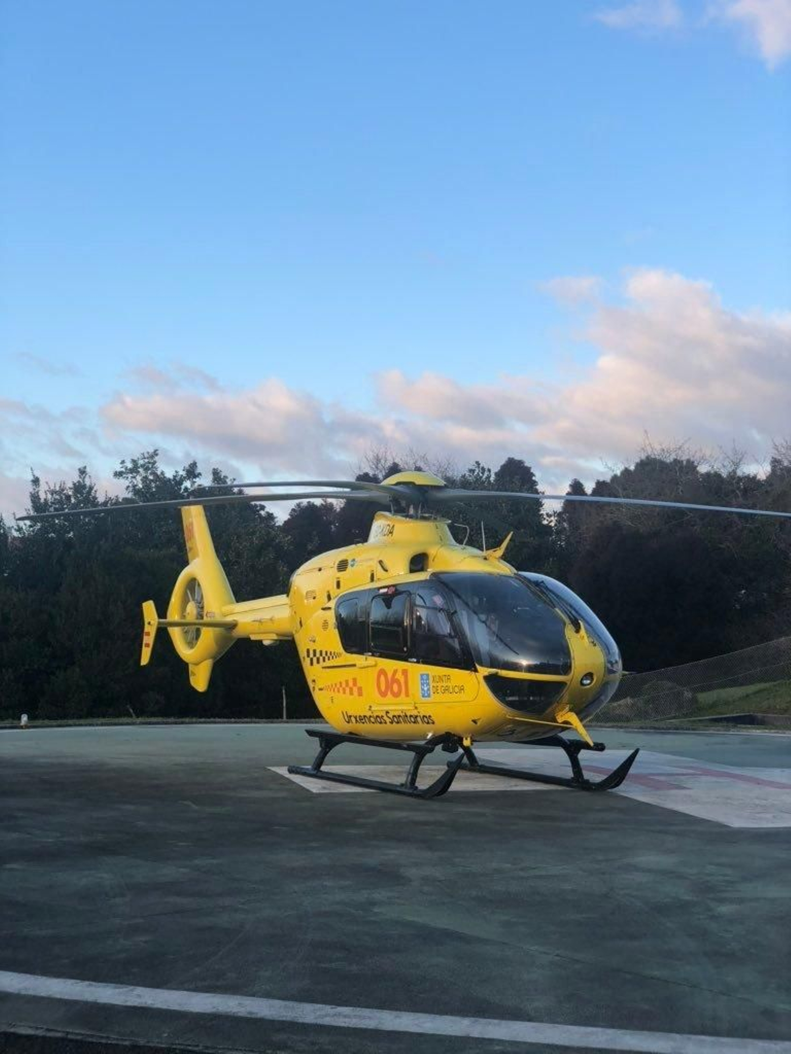 Fuente: @HelicoSantiago. Helicóptero de Urgencias Sanitaria