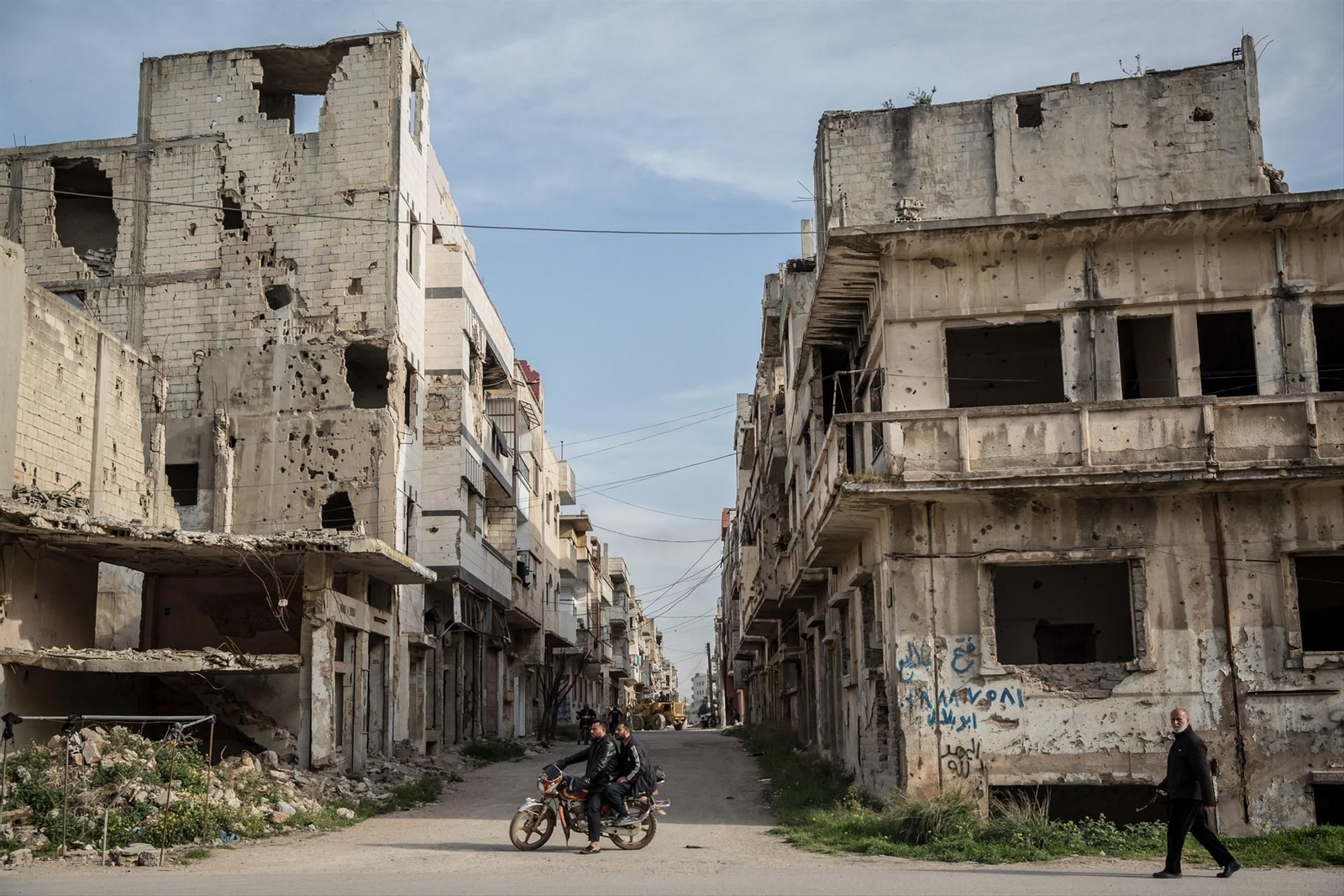 Vecindario dañado en Homs, Siria