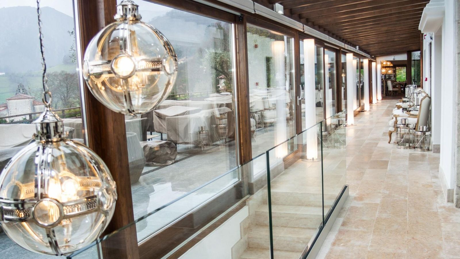 Uno de los pasillos del hotel