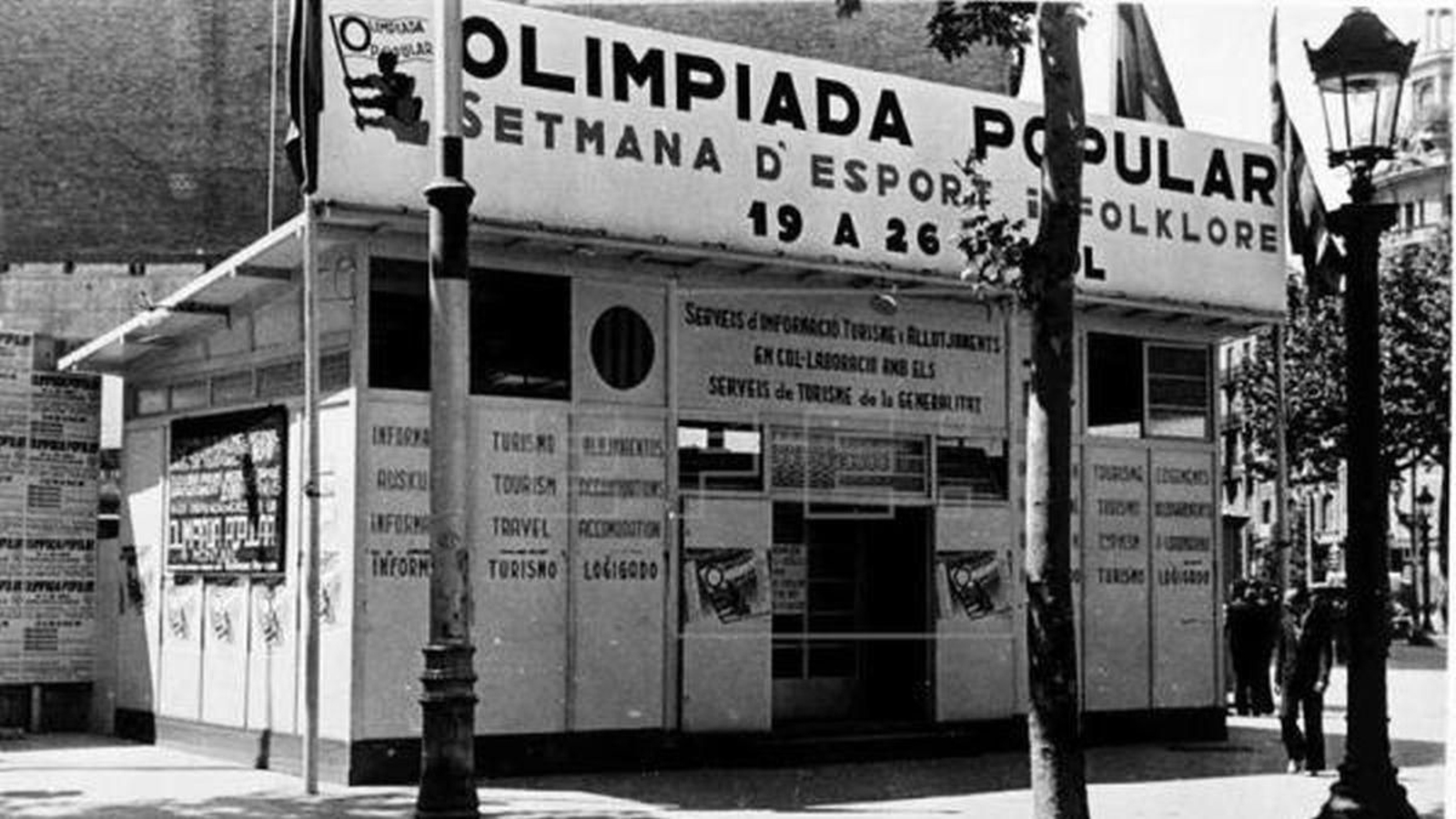 Instalación de la Olimpiada Popular de Barcelona.