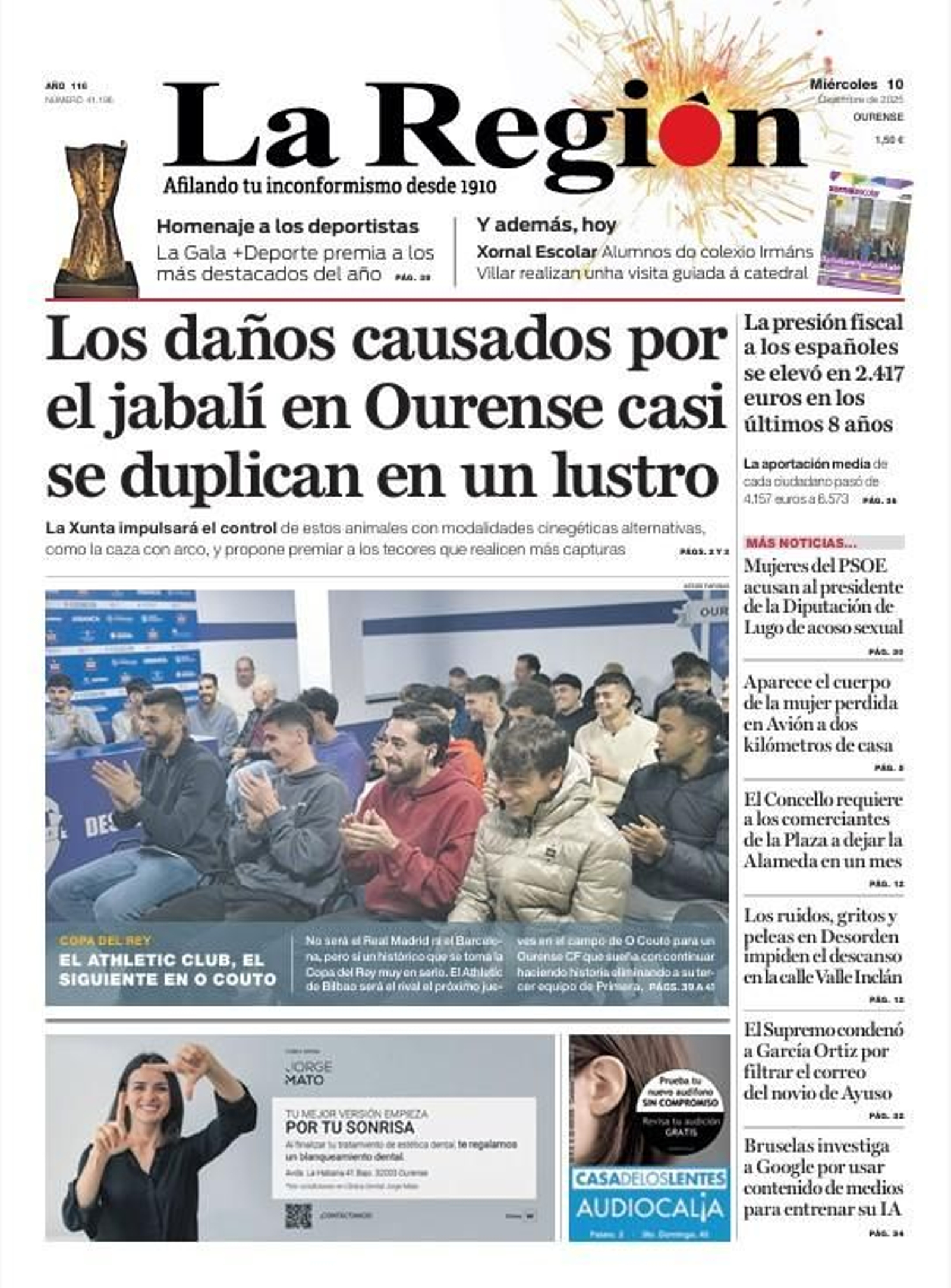 Portada de La Región 10 de diciembre
