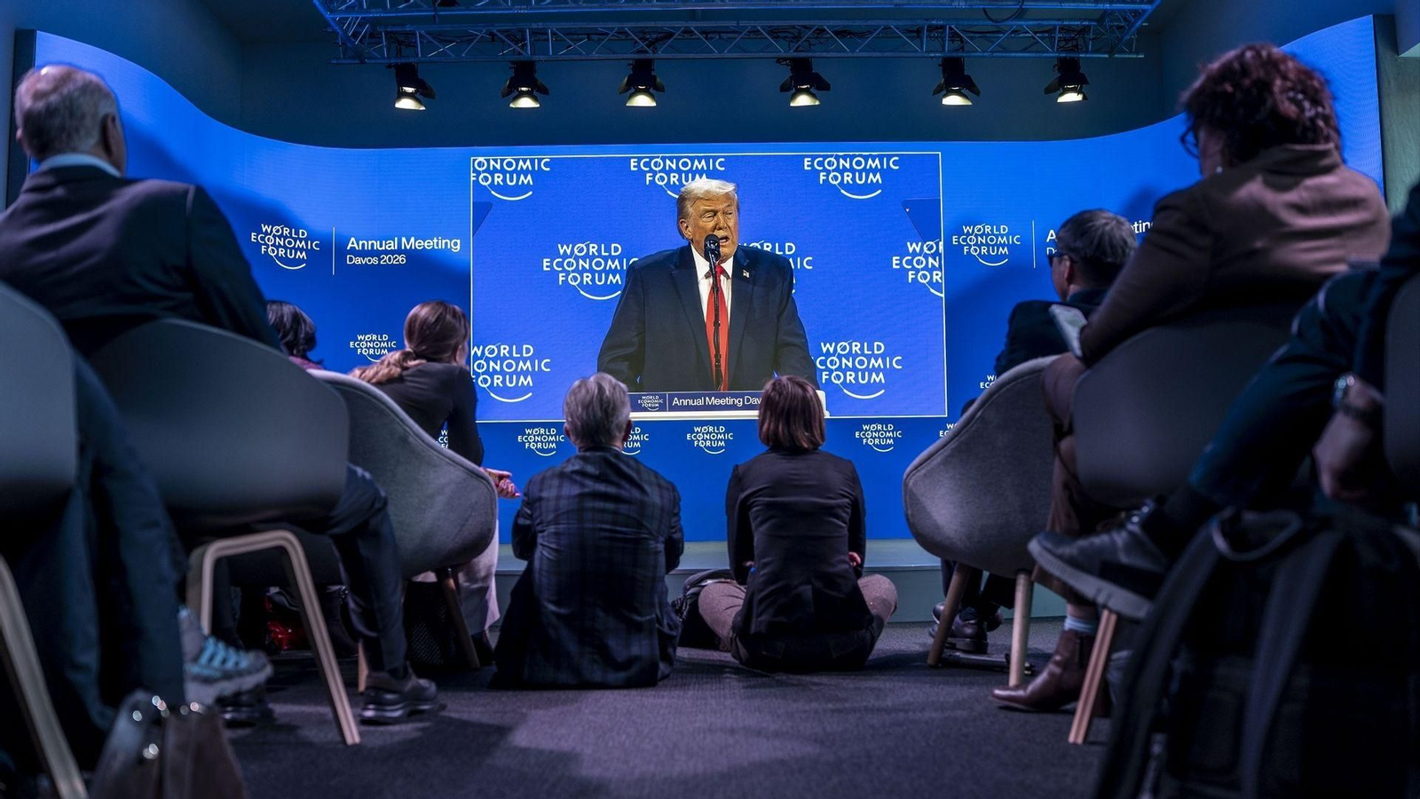 El presidente de Estados Unidos, Donald Trump, interviene en el Foro Económico Mundial.