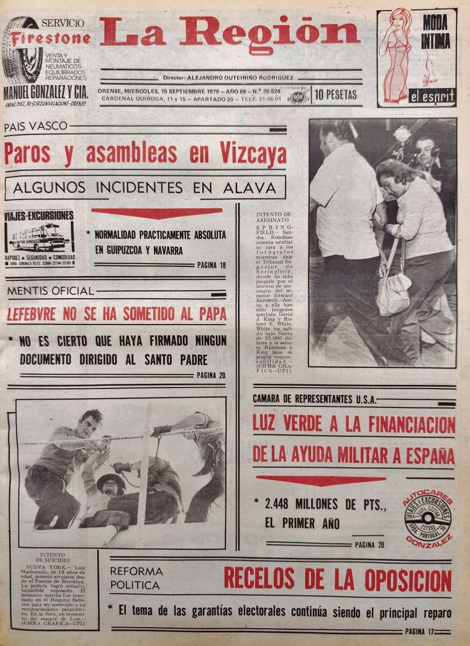 La primera página de 1976