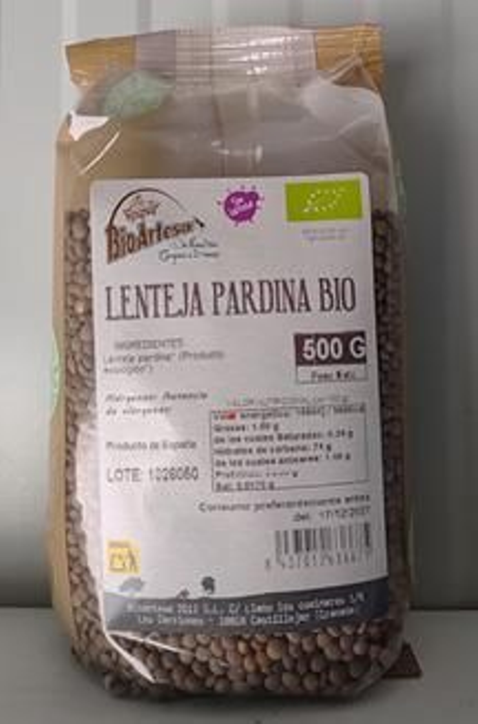 Lenteja Pardina Bio-paquete (500 g)