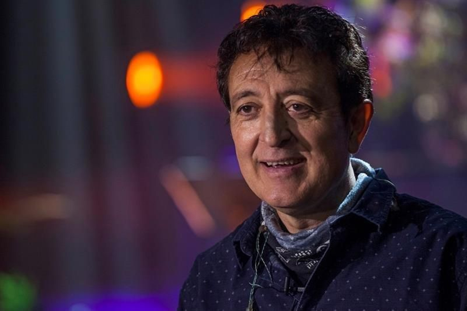 El cantante Manolo García durante la entrevista.