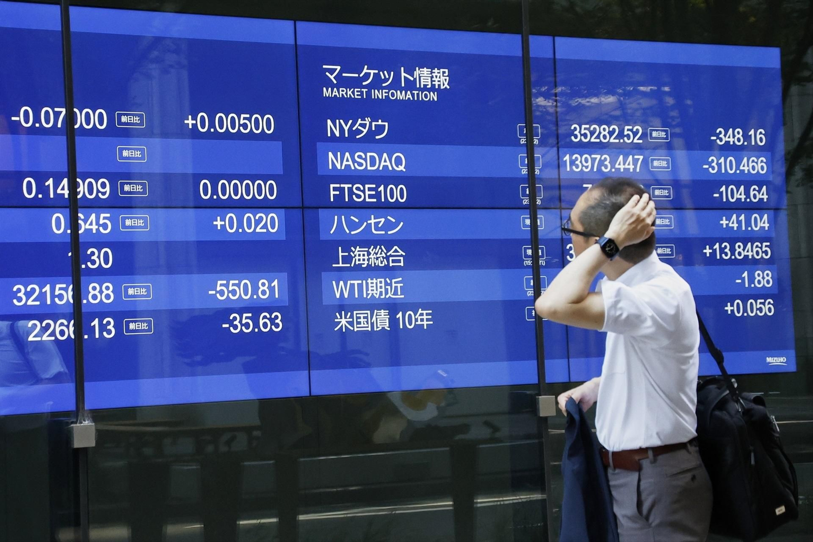 El índice Nikkei cayó con fuerza este lunes