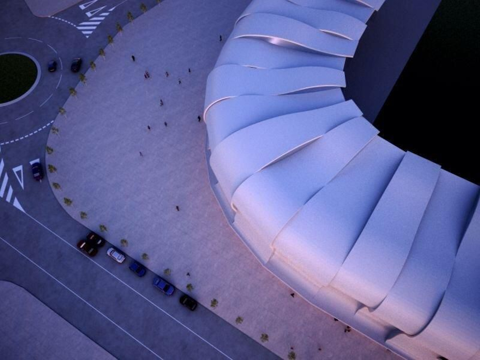 Vista área del proyecto de Balaídos, rodeado de una chapa de aluminio.
