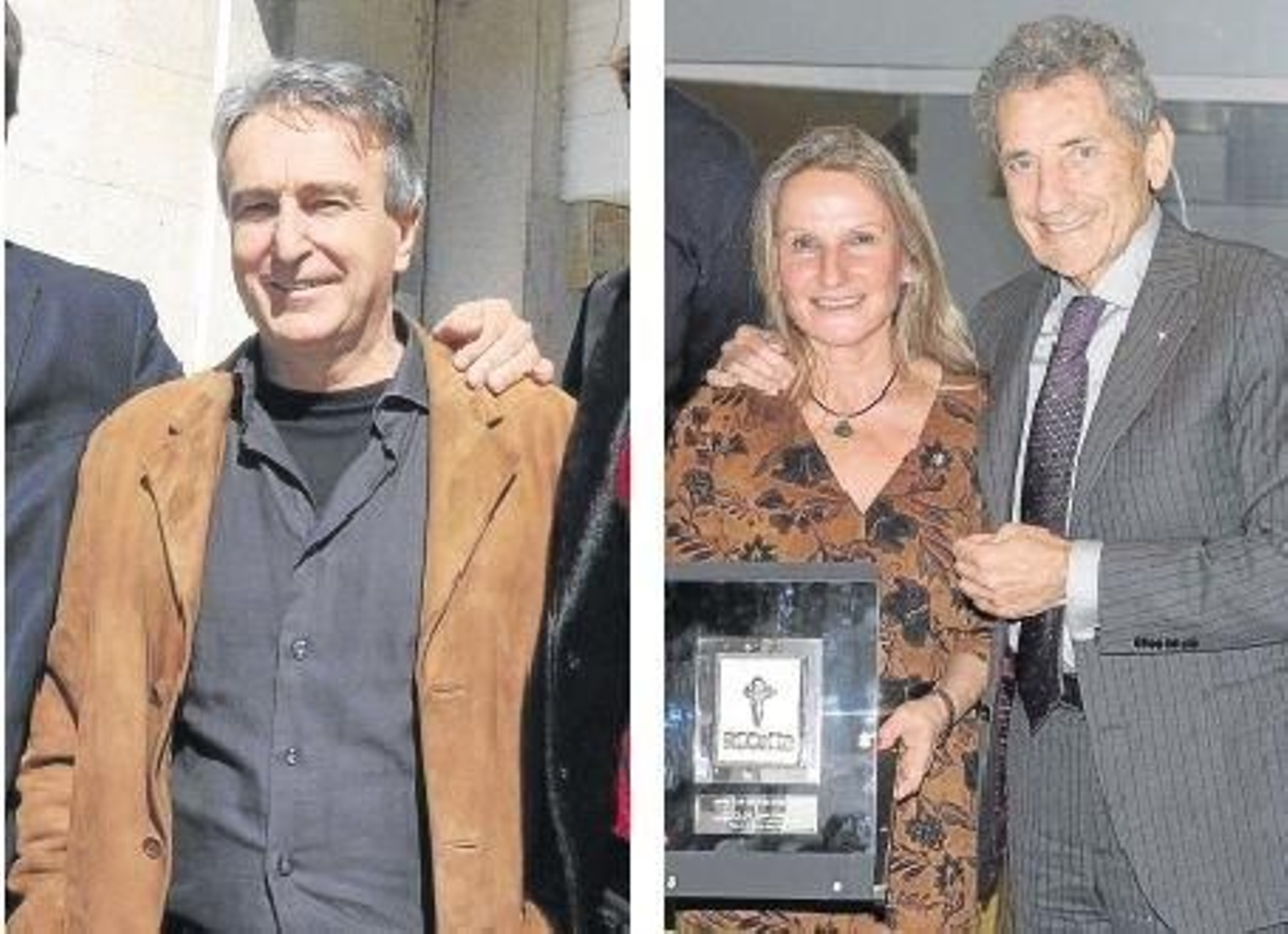 Fernando Rodilla jugó en el Celta en la década de 1970; a la derecha, María José Táboas, con Carlos Mouriño