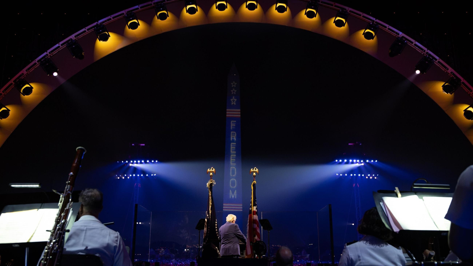 Donald Trump, en la conmemoración final de Washington del 250 aniversario de EEUU.