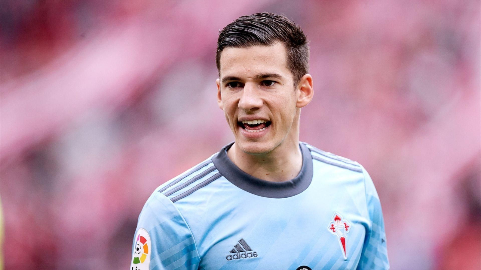 Santi Mina, en uno de sus últimos partidos con el Celta.