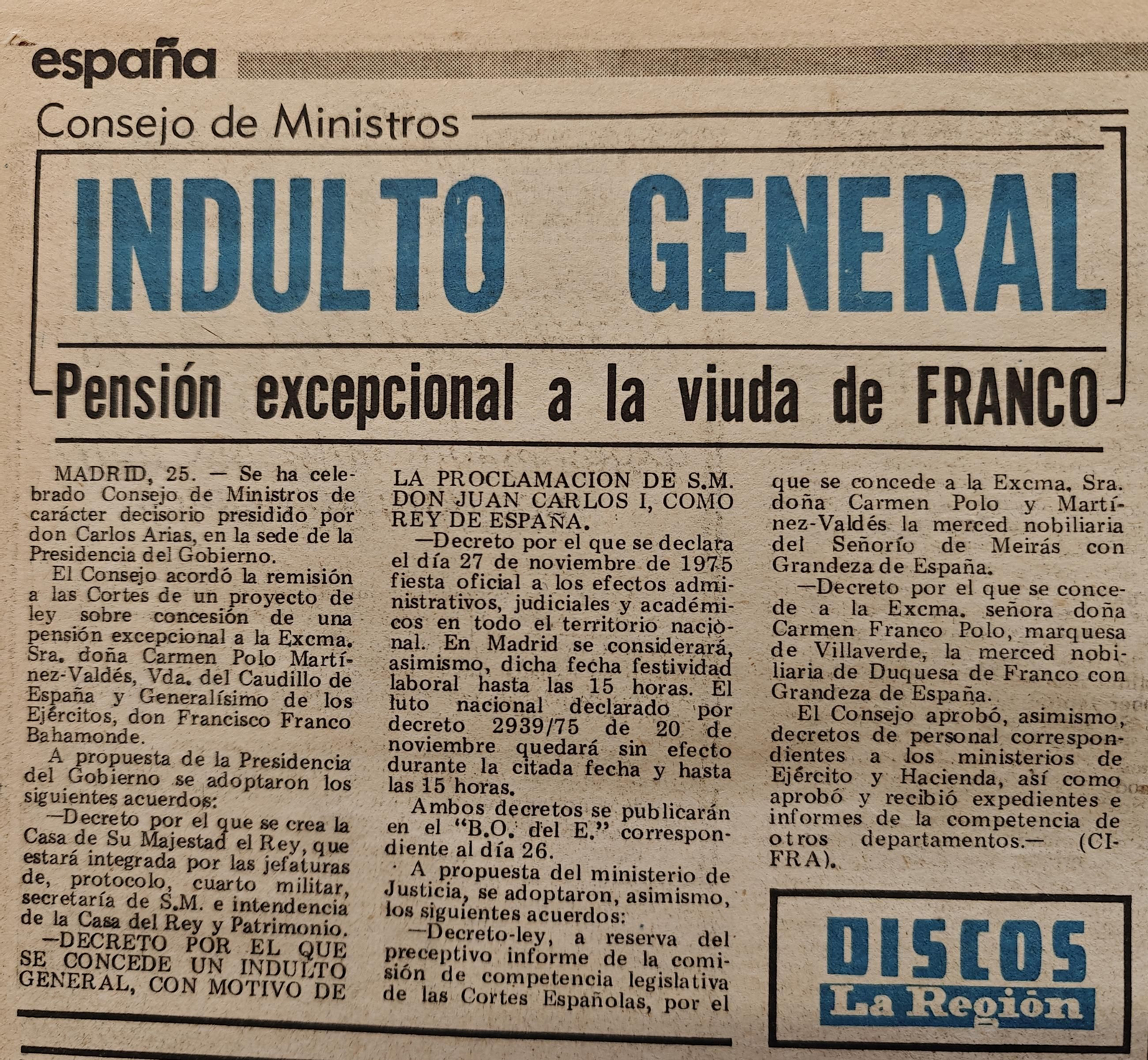 26 NOVIEMBRE 1975