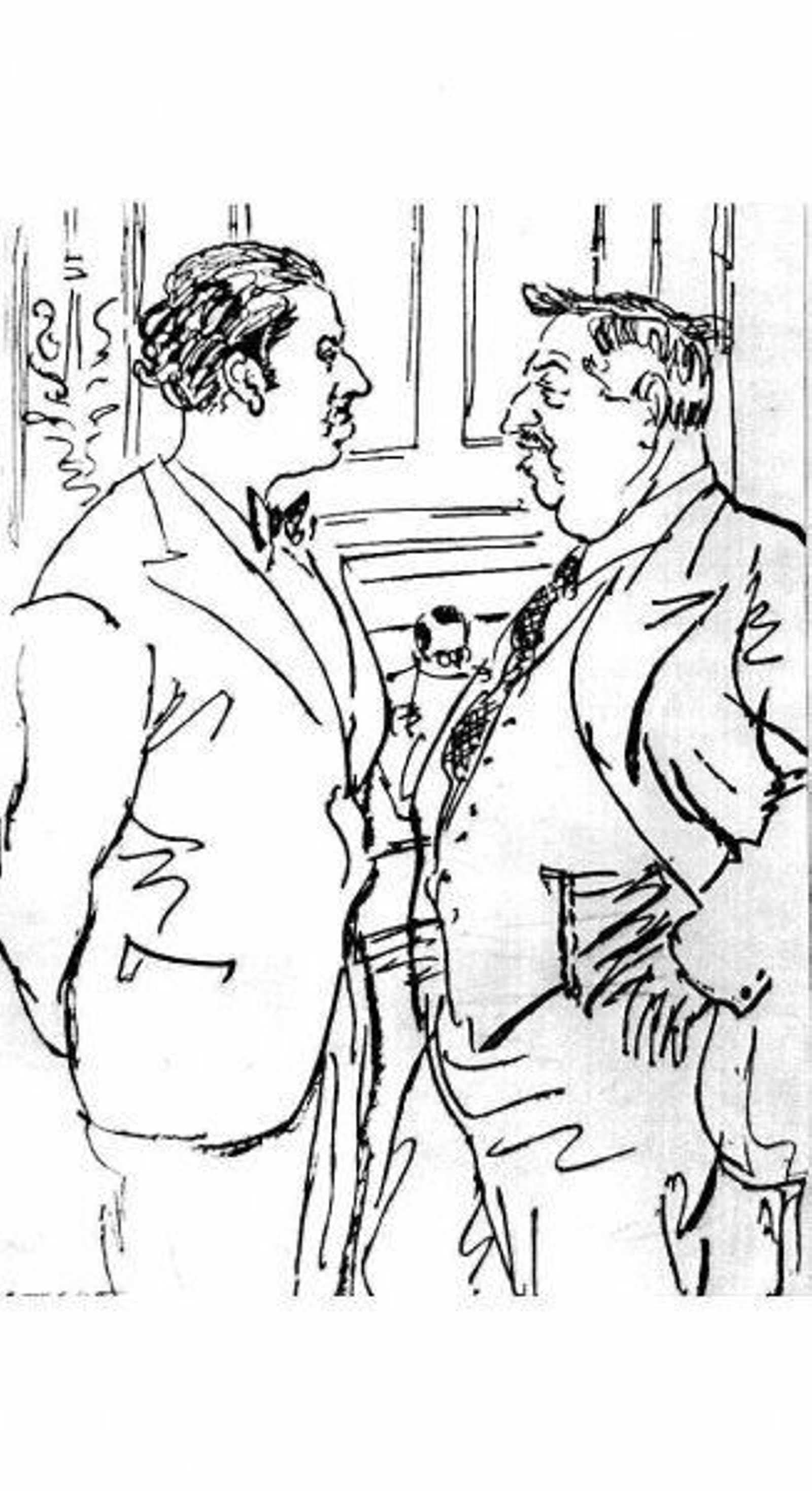 Caricatura de los Fábrega, padre e hijo, en el año 1924.