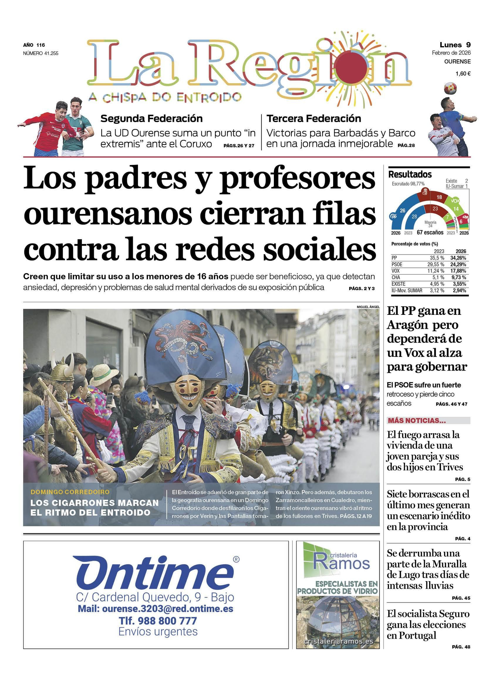La portada de La Región.
