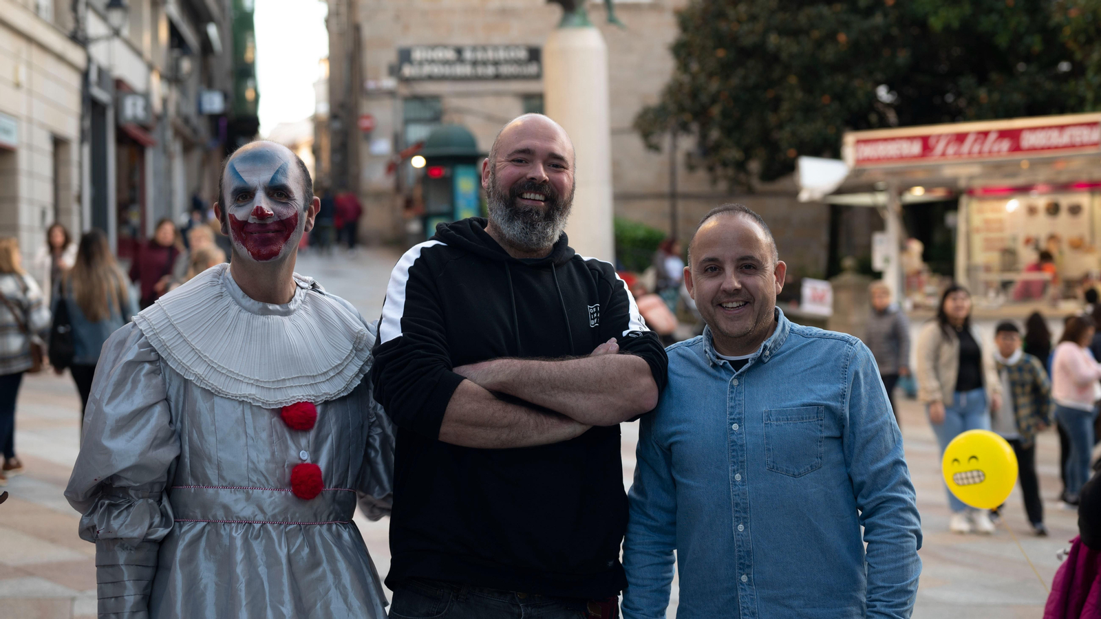 José Juan P. Ramos -que participaba en el Samaín de Ourense- Roberto Cid y Alberto Outeiriño.