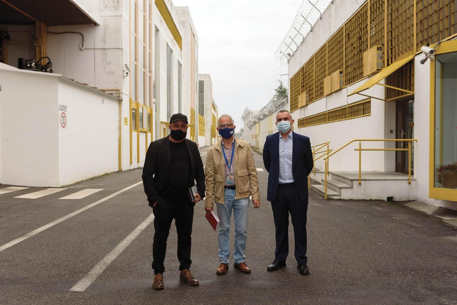 Alfonso Zarauza, César Silva y Francisco González, ayer en Pereiro.