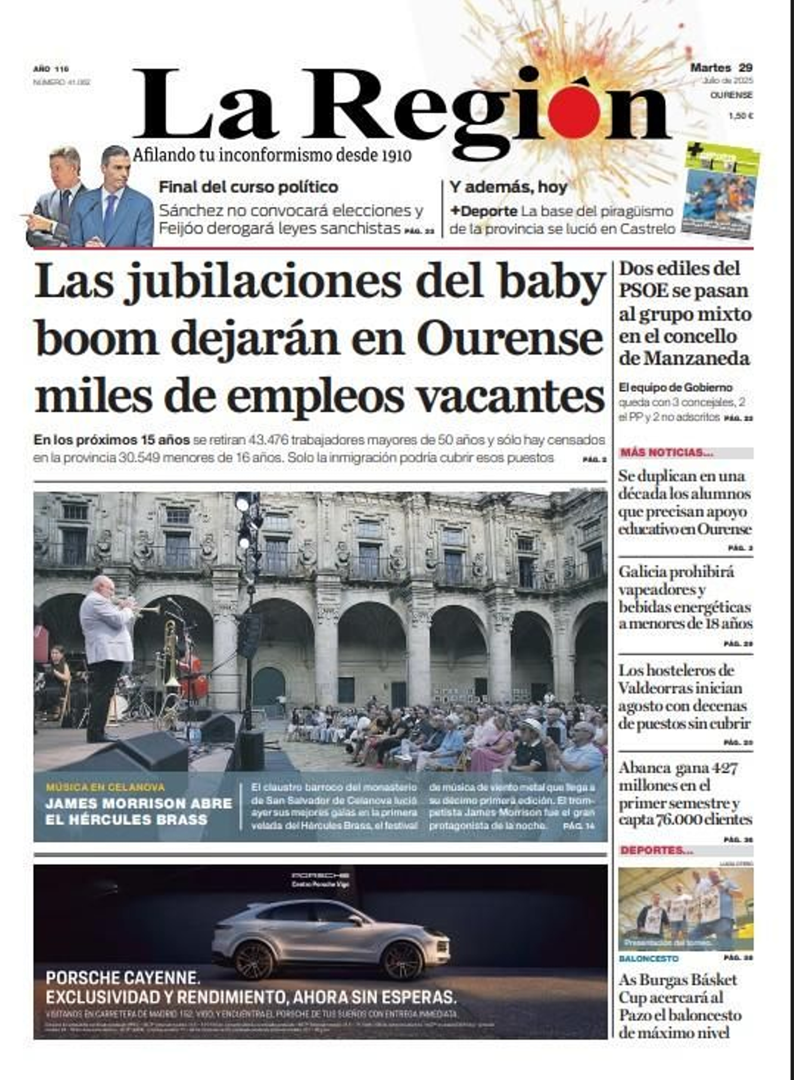 La portada del martes 29