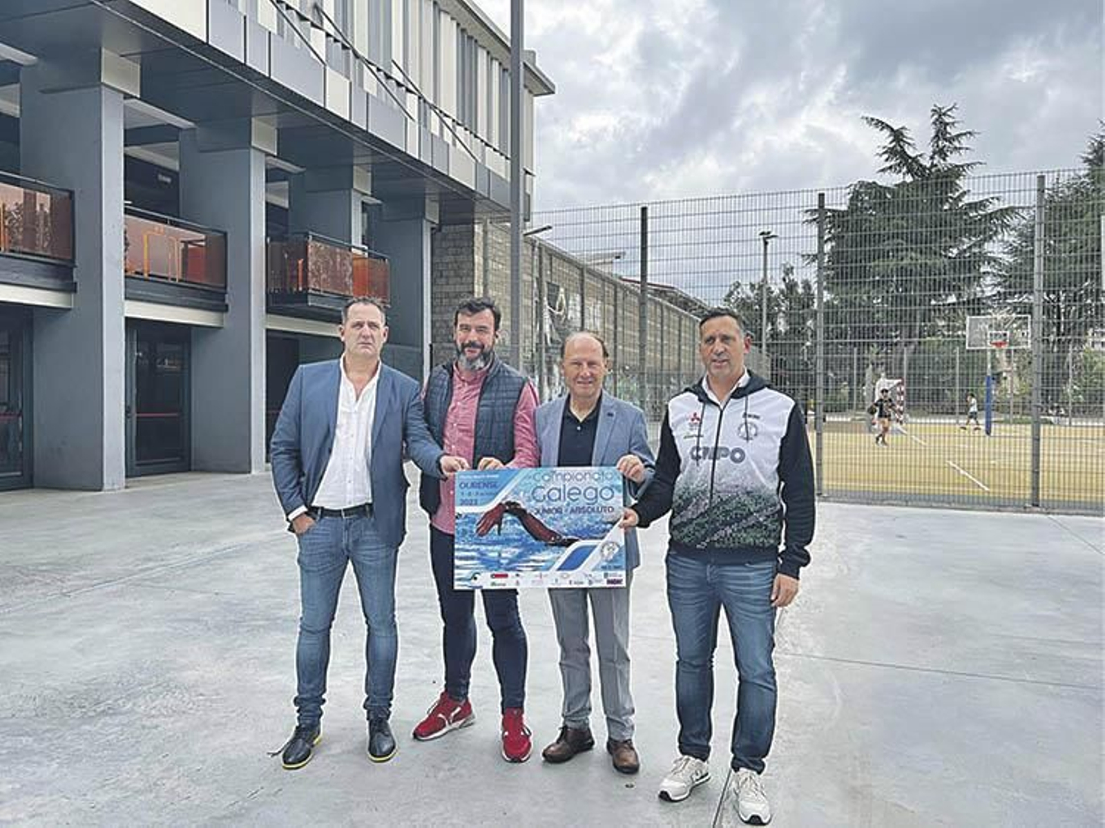 Manuel Pérez, Carlos Touriño, Mario Guede y Santi Escudero, durante la presentación.