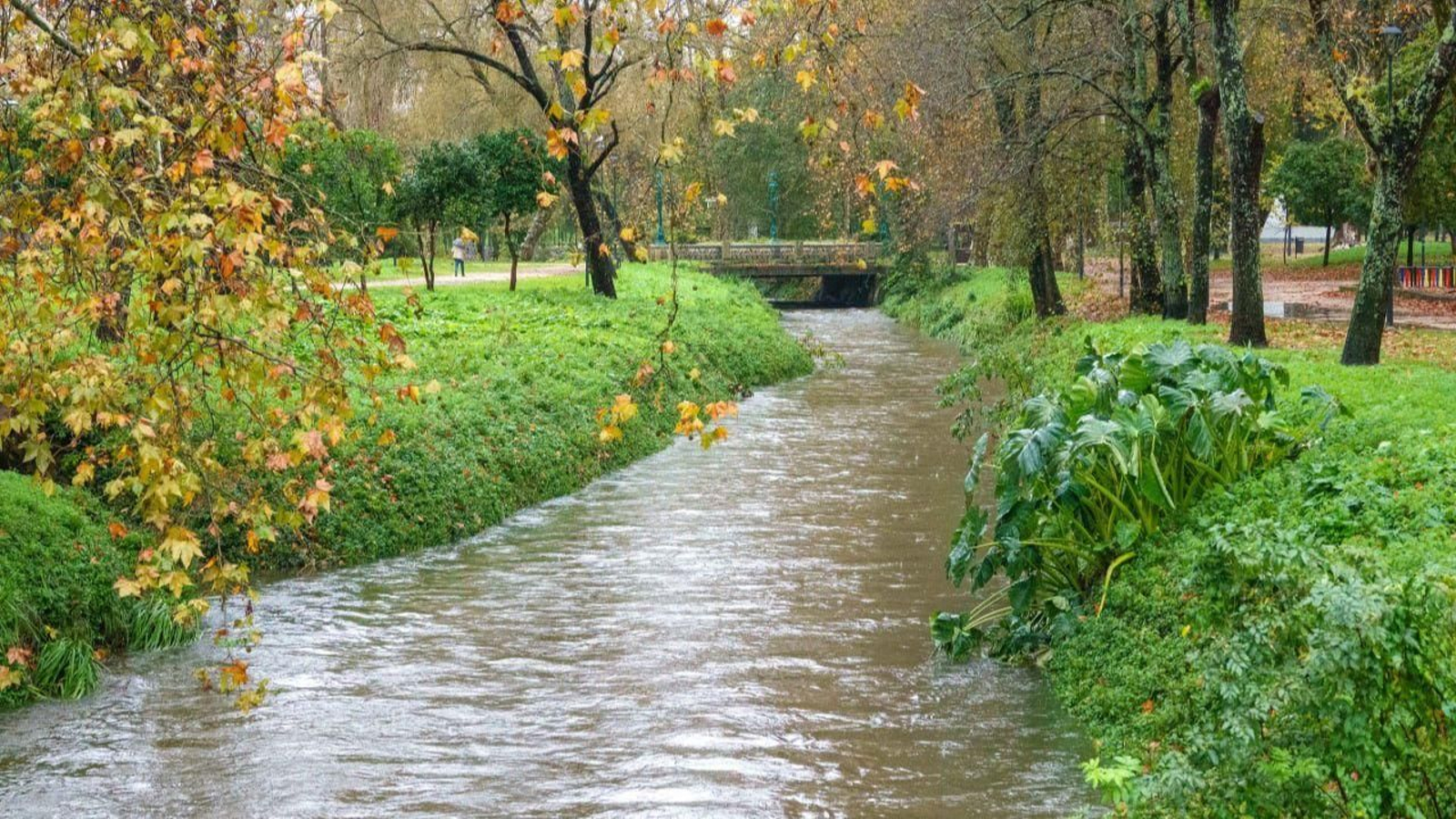 El río Lagares, a su paso por Castrelos.
