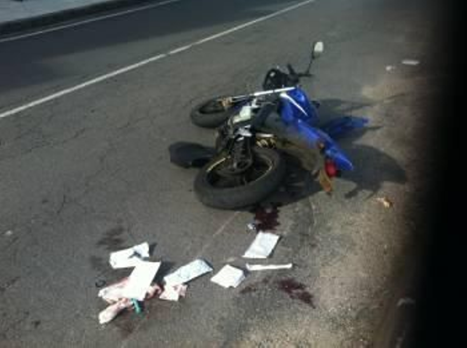 La moto accidentada.