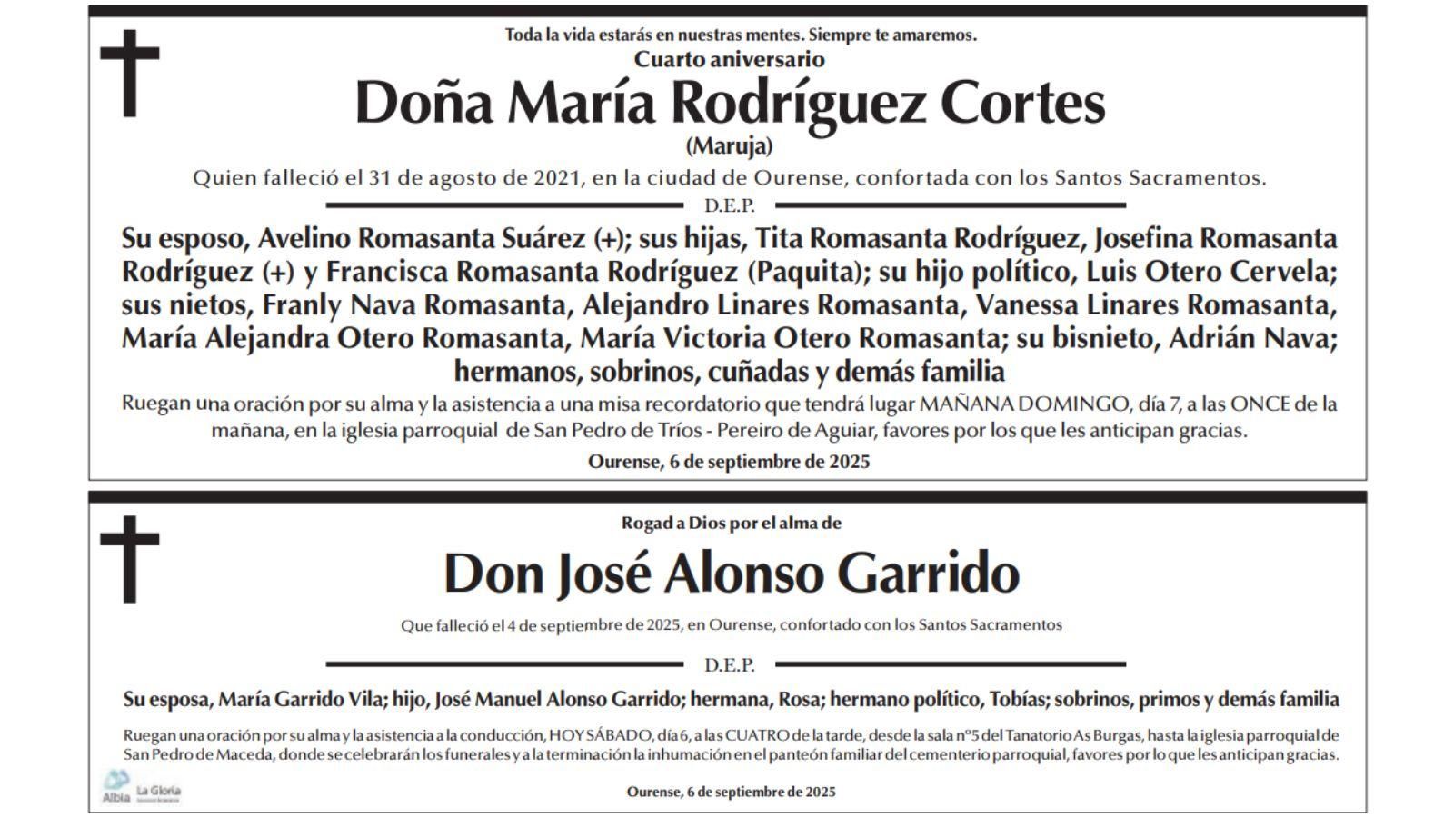 Las defunciones de hoy