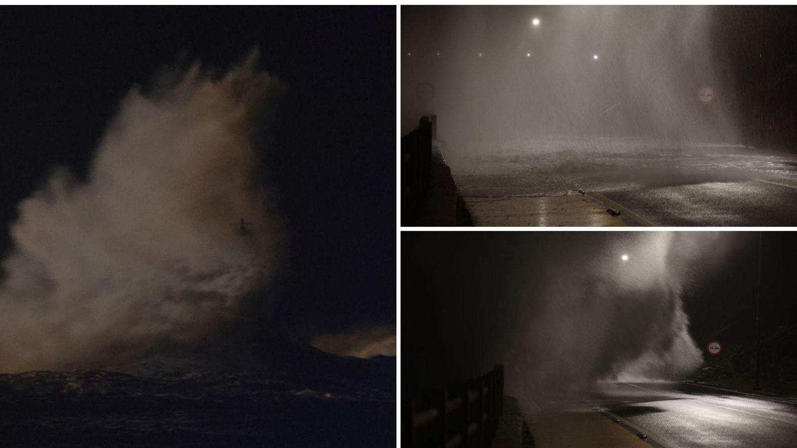 El temporal deja espectaculares imágenes de marea alta en Baiona y A Guarda