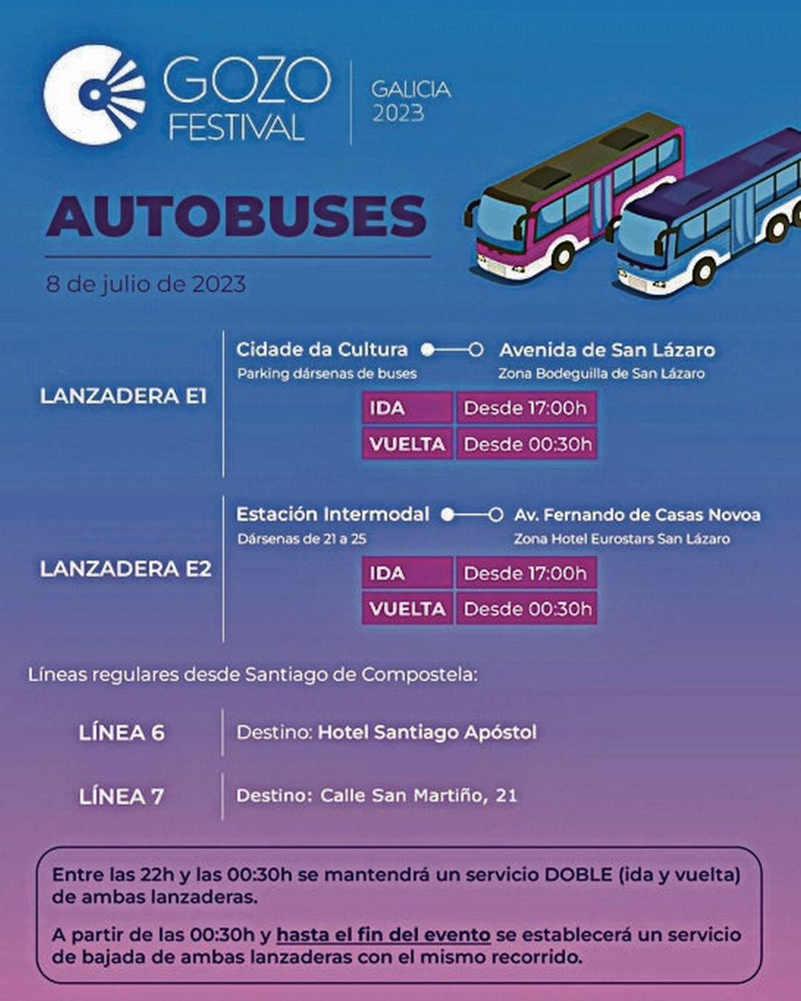 Opciones de transporte de O Gozo Festival.