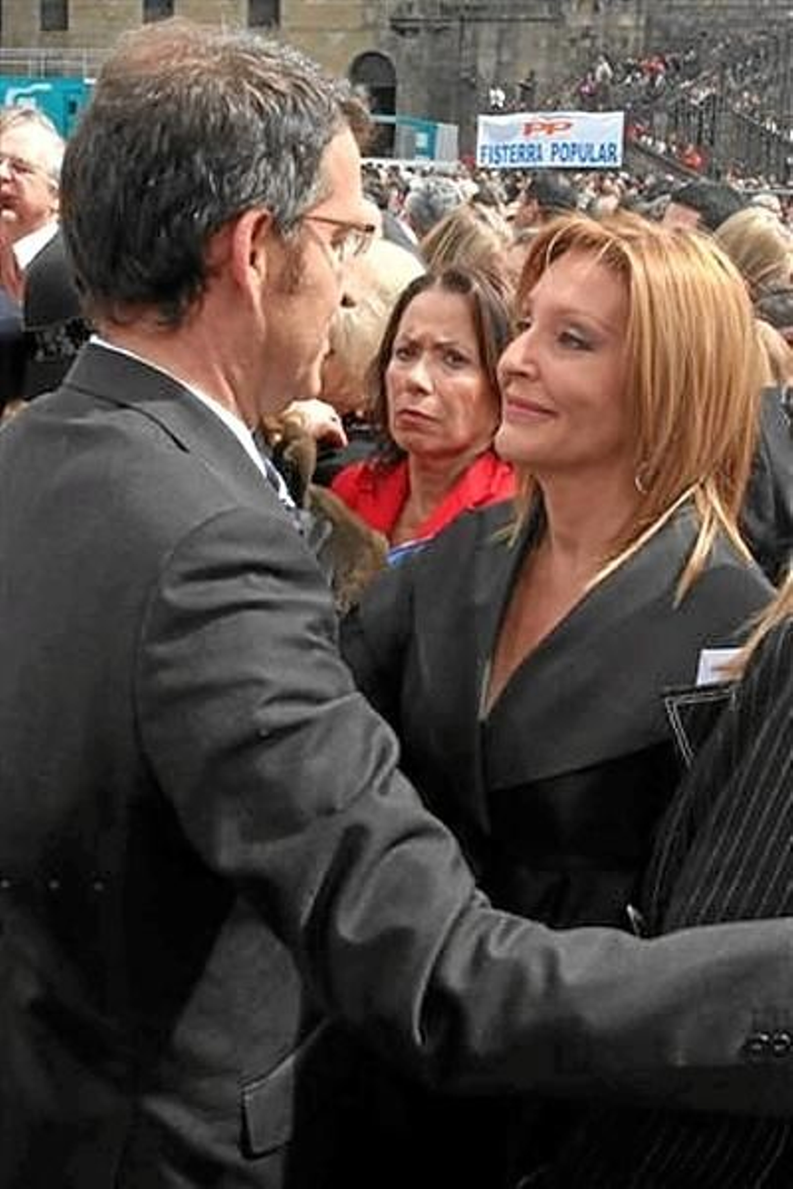 Alberto Núñez y Chinny Gámir el sábado día 19 en el Obradoiro. (Foto: Vicente Pernía)