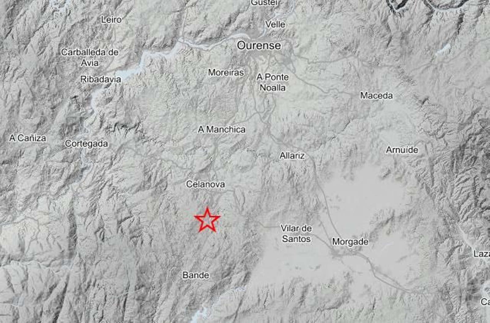 Epicentro del terremoto registrado el 15 de agosto en Verea.