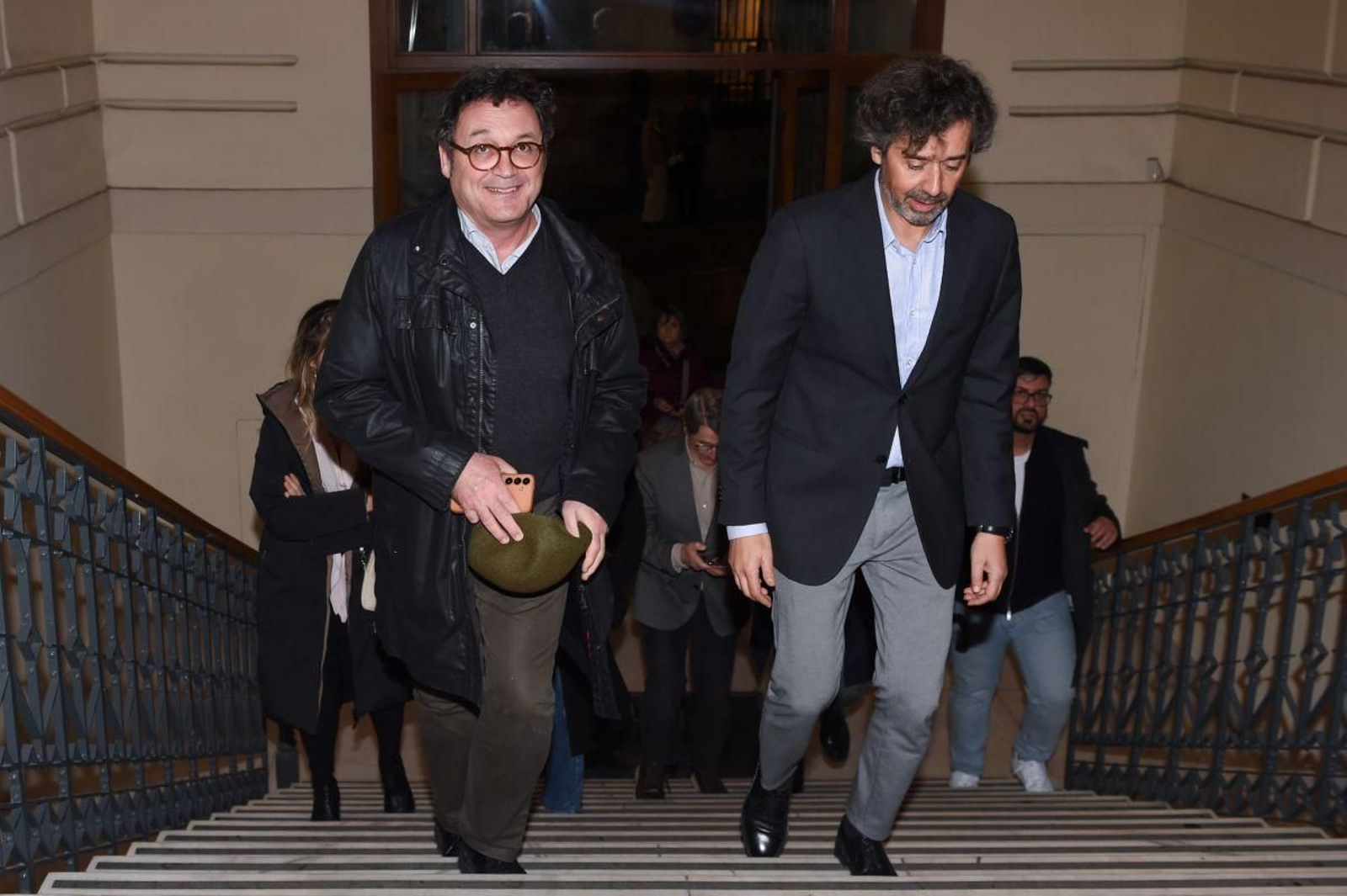 García Ortiz (i), llega a la presentación del manifiesto de apoyo ante la sentencia del Supremo.