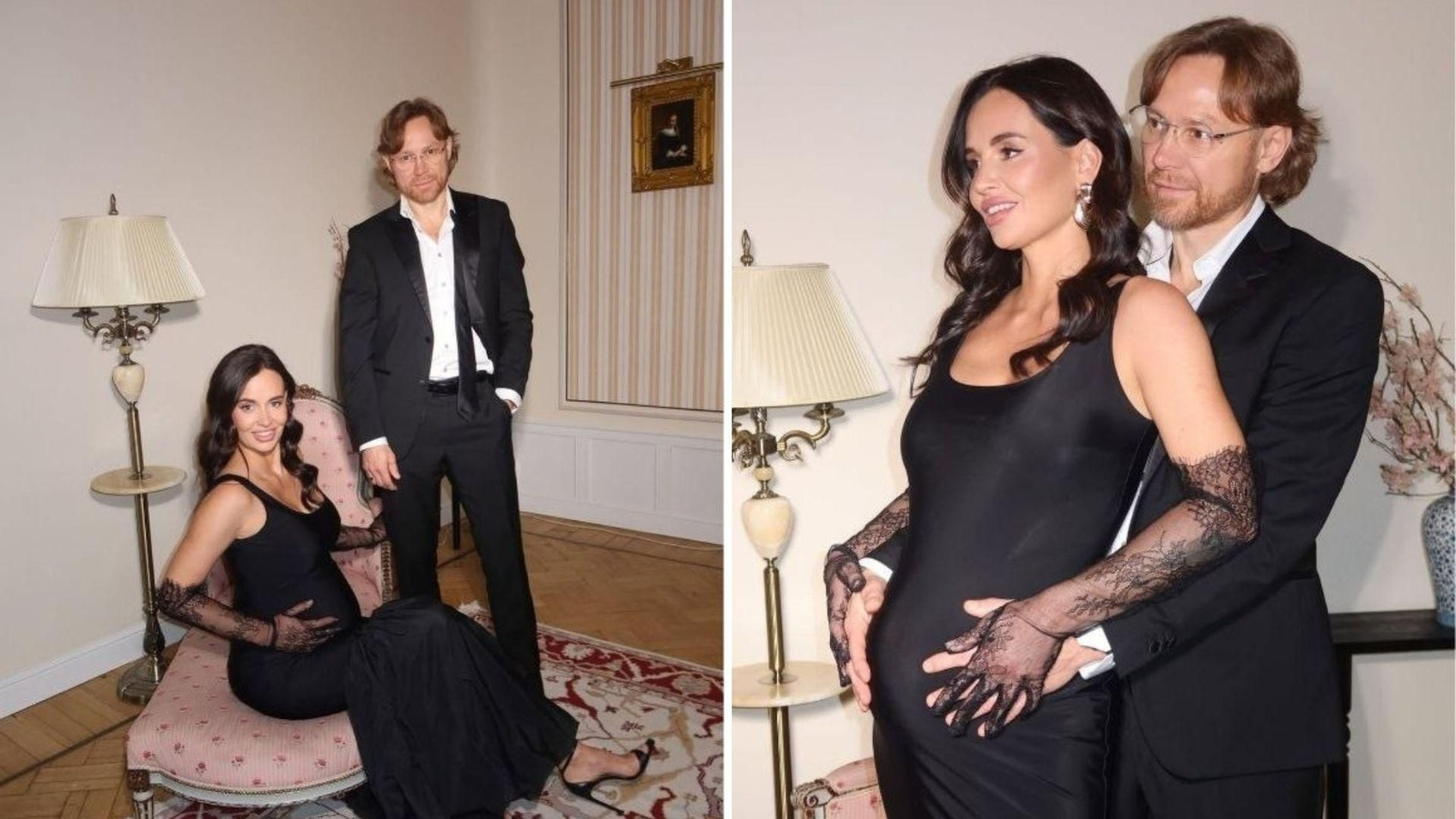 Karpin y su mujer Dasha, que presume ya de embarazo.