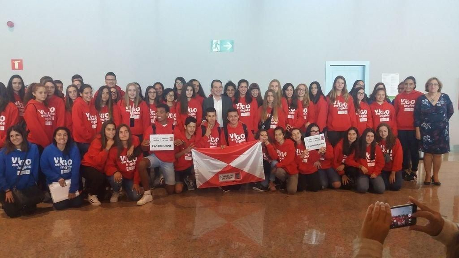 Jóvenes vigueses becados para estudiar inglés en las islas, en una imagen de una edición pasada.