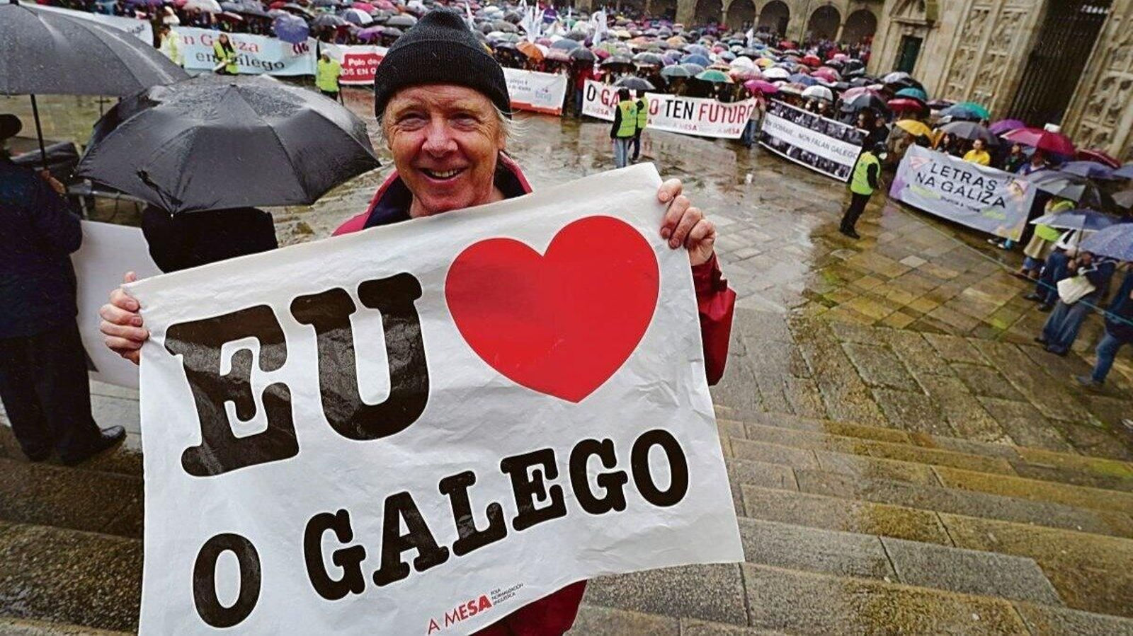 Manifestación pola lingua coincidindo co 17 de maio en Santiago de Compostela.