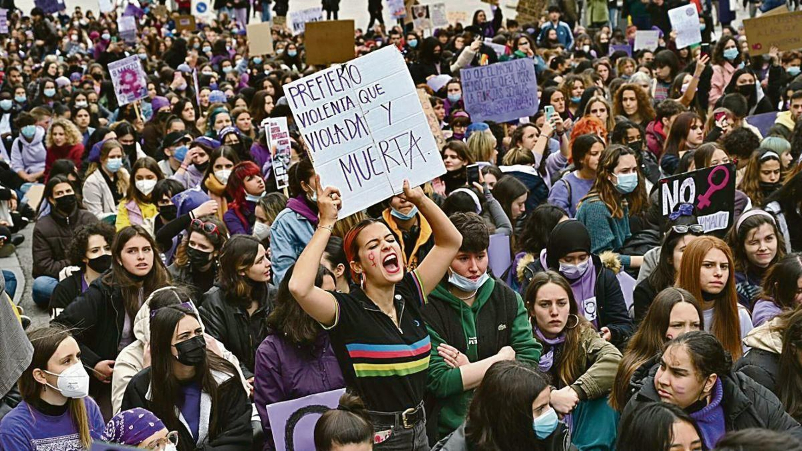 Manifestación por el Día Internacional de la Mujer, en Madrid.