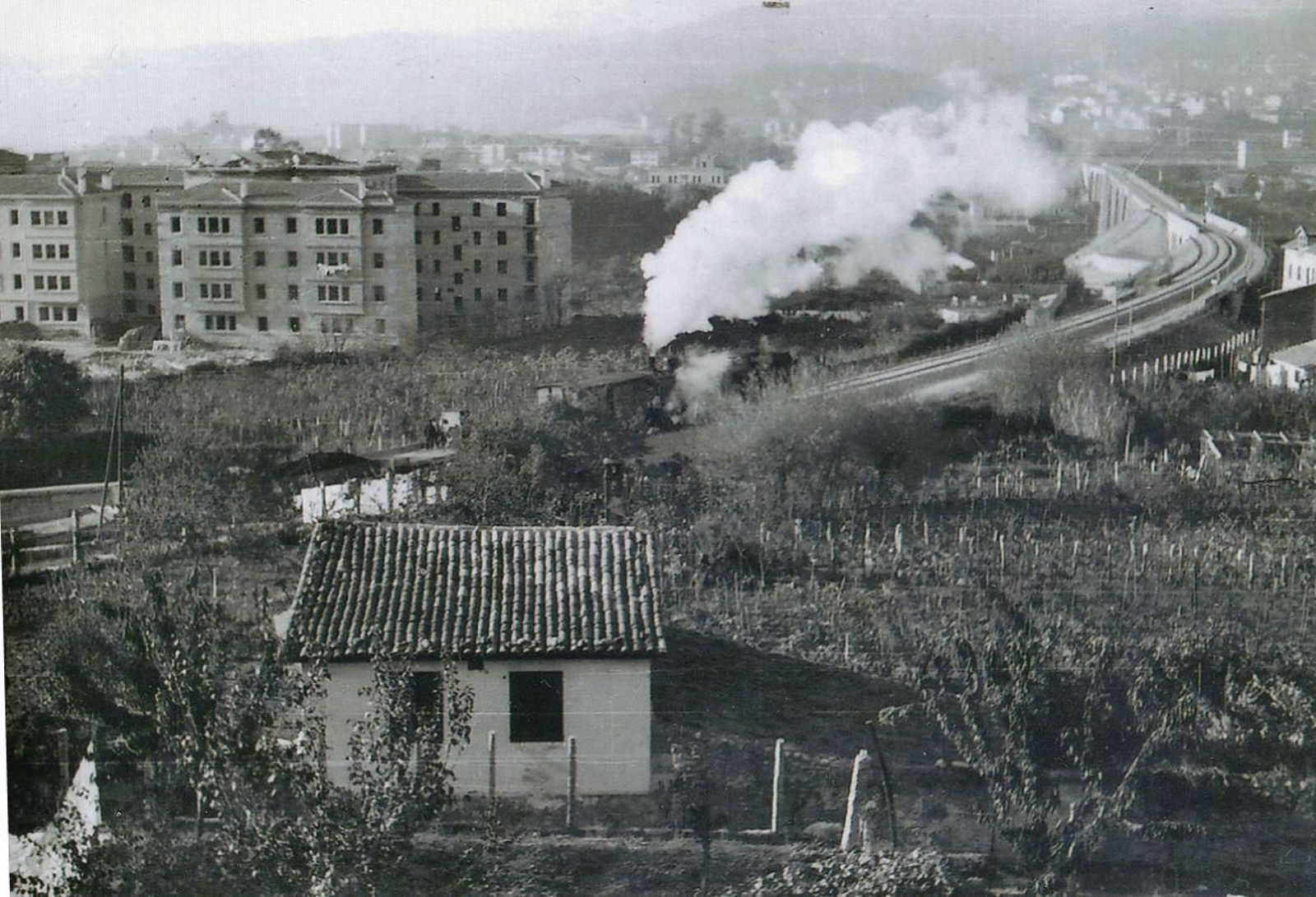 Aunque hoy sea imposible, hubo un tiempo en que el tren y el viaducto se veían desde prácticamente toda la calle.