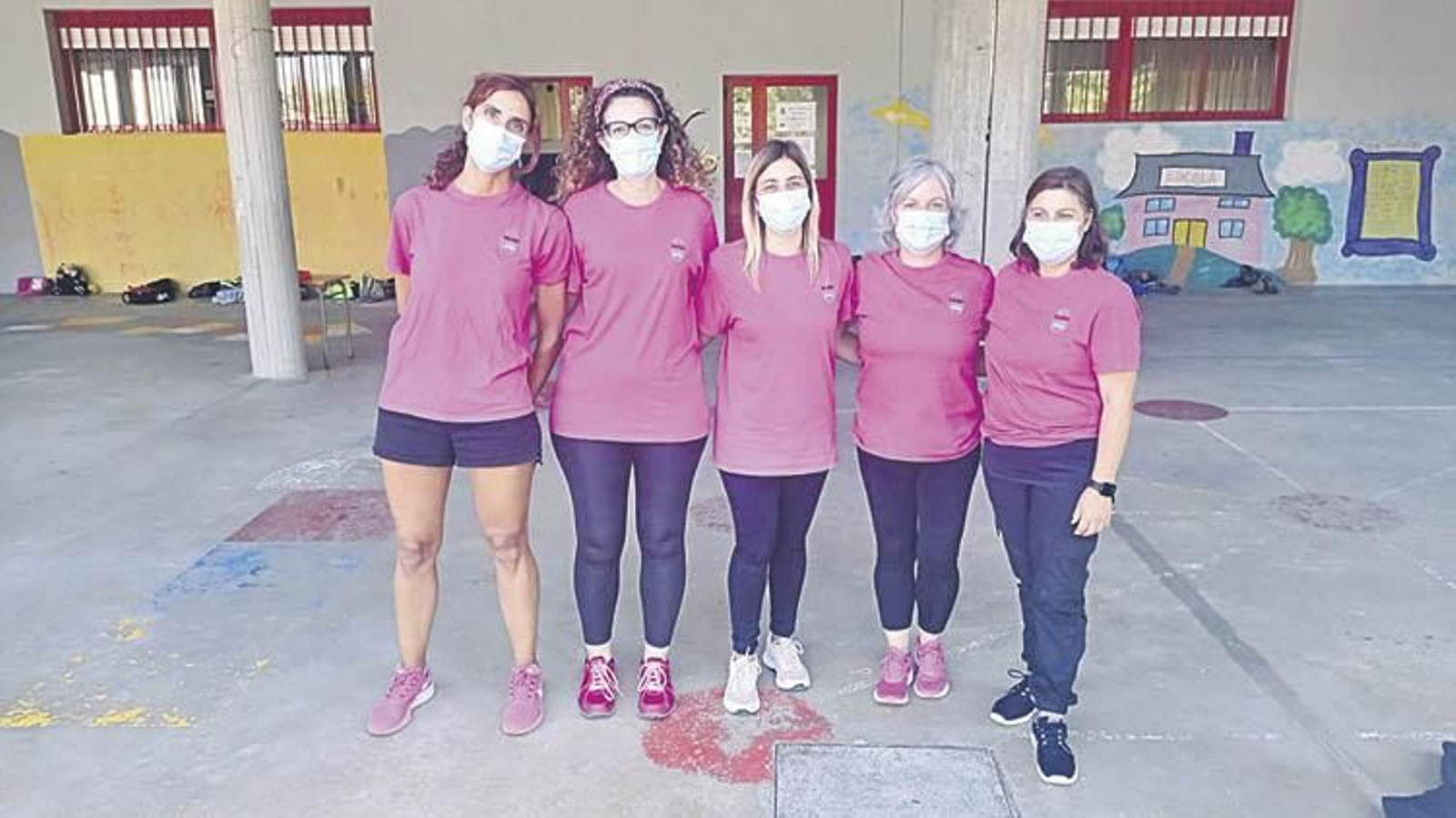 Las monitoras Sofía Pérez, Loli Rodríguez, Tania Gómez, Sonia Lucas y Amparo Iglesias.