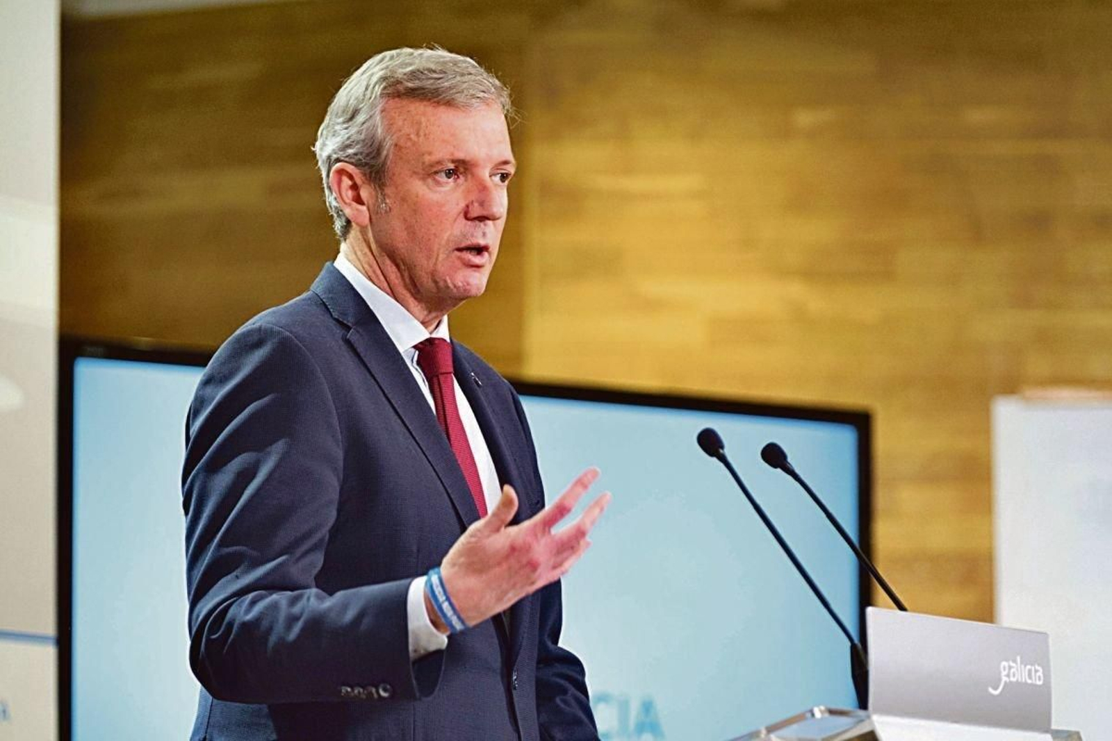 El presidente de la Xunta en funciones, Alfonso Rueda, ayer tras el Consello.