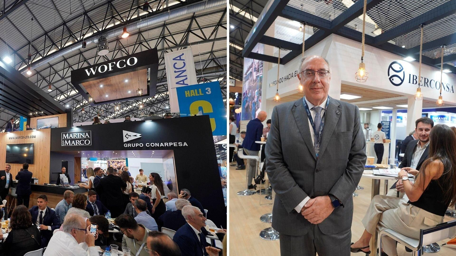 El stand de Grupo Wofco, que inicia nueva etapa tras integrar a Fandicosta. El presidente de Iberconsa, Alberto Freire, en el expositor del grupo.