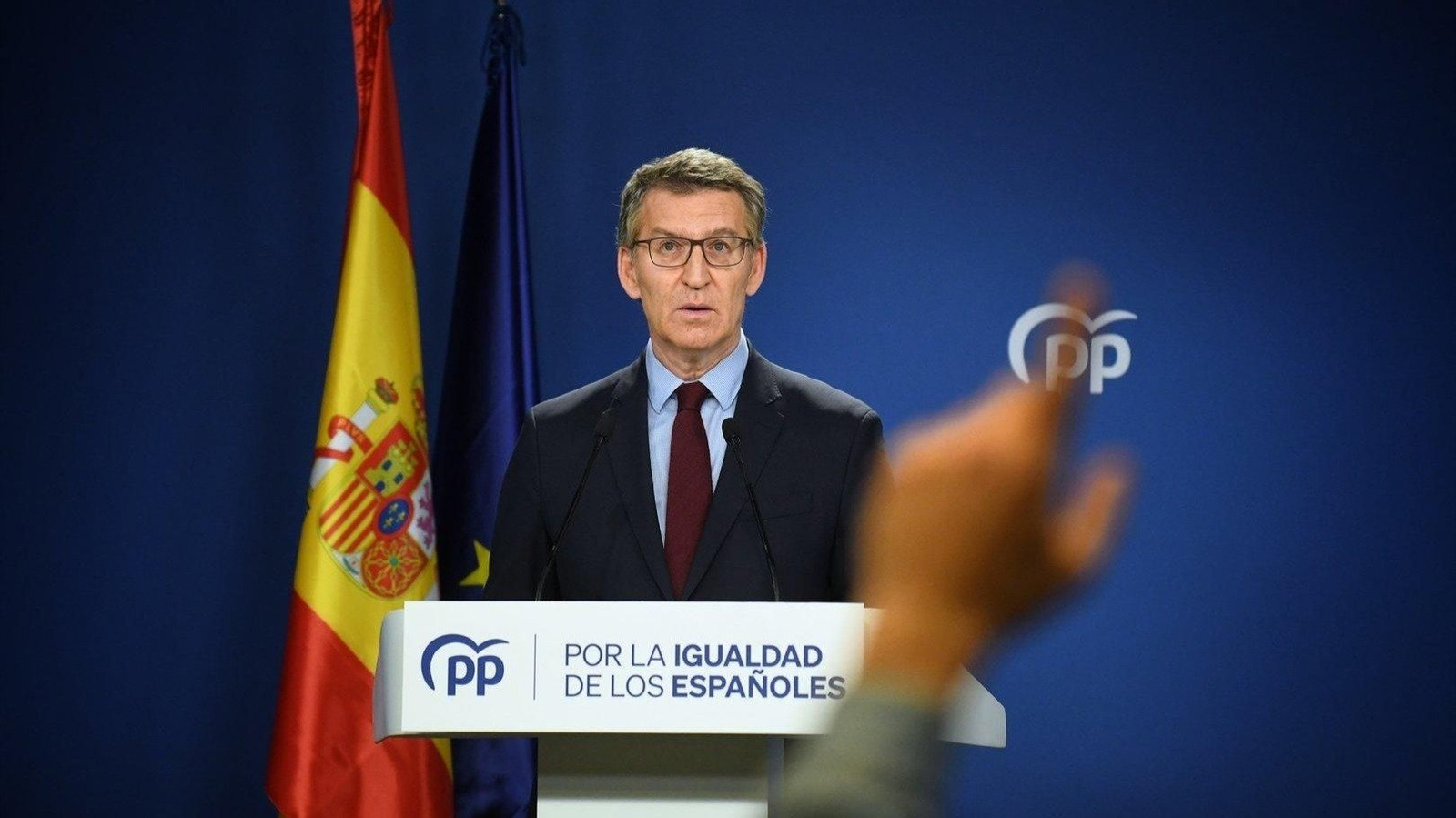 Alberto Núñez Feijóo comparece en Génova tras la carta de Pedro Sánchez.